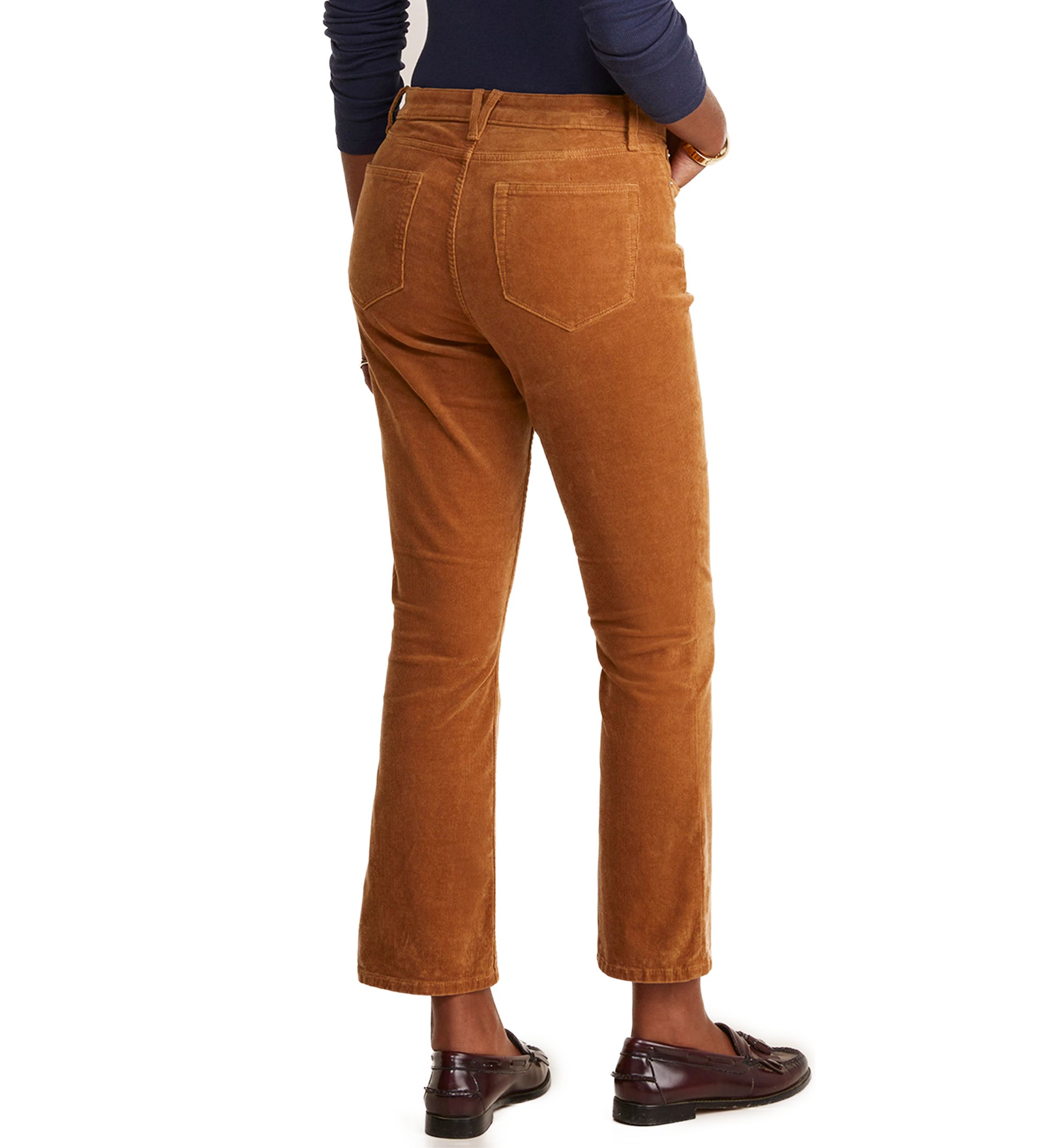 Mid-Rise Kick Flare Corduroy Pants