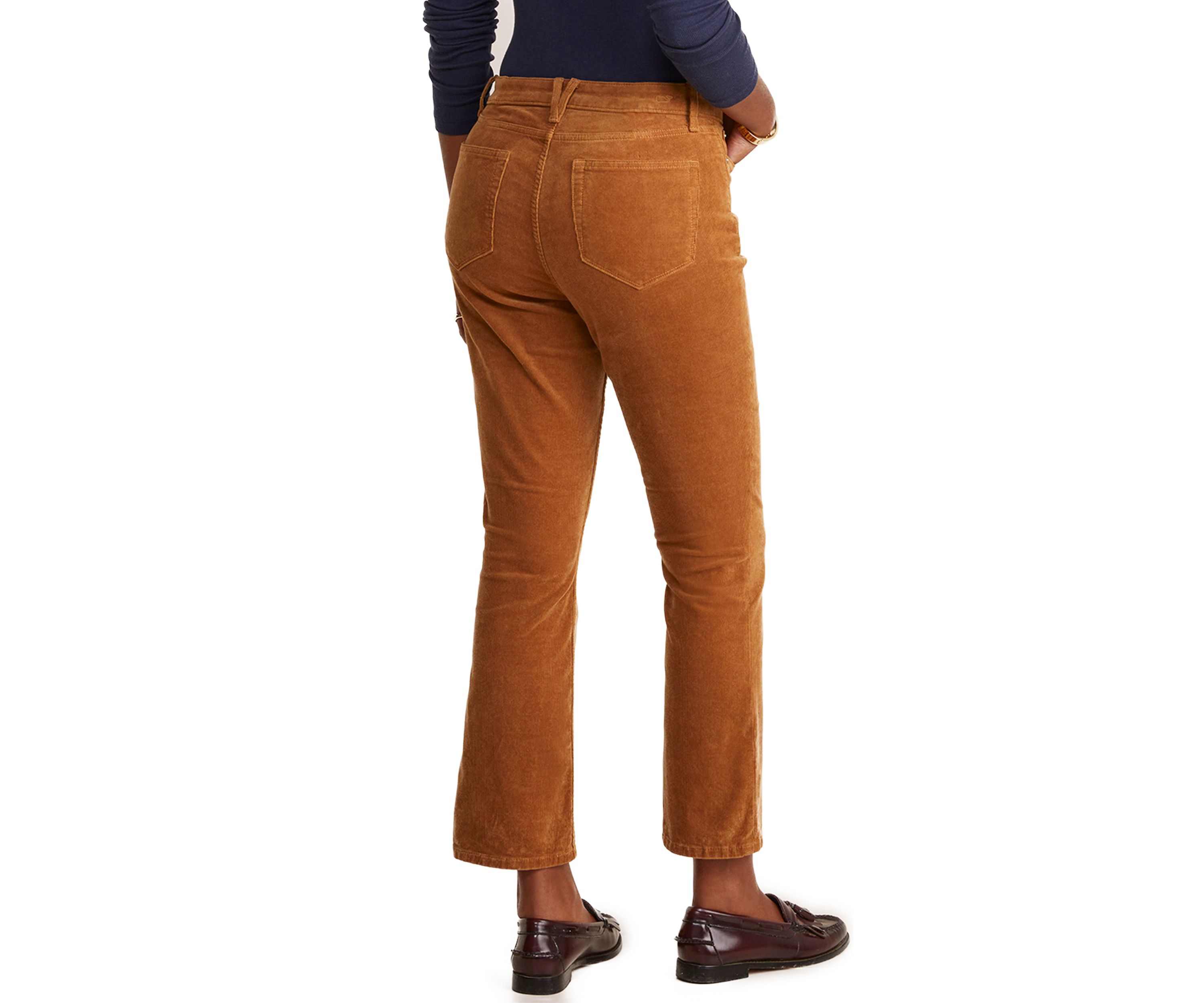 Mid-Rise Kick Flare Corduroy Pants