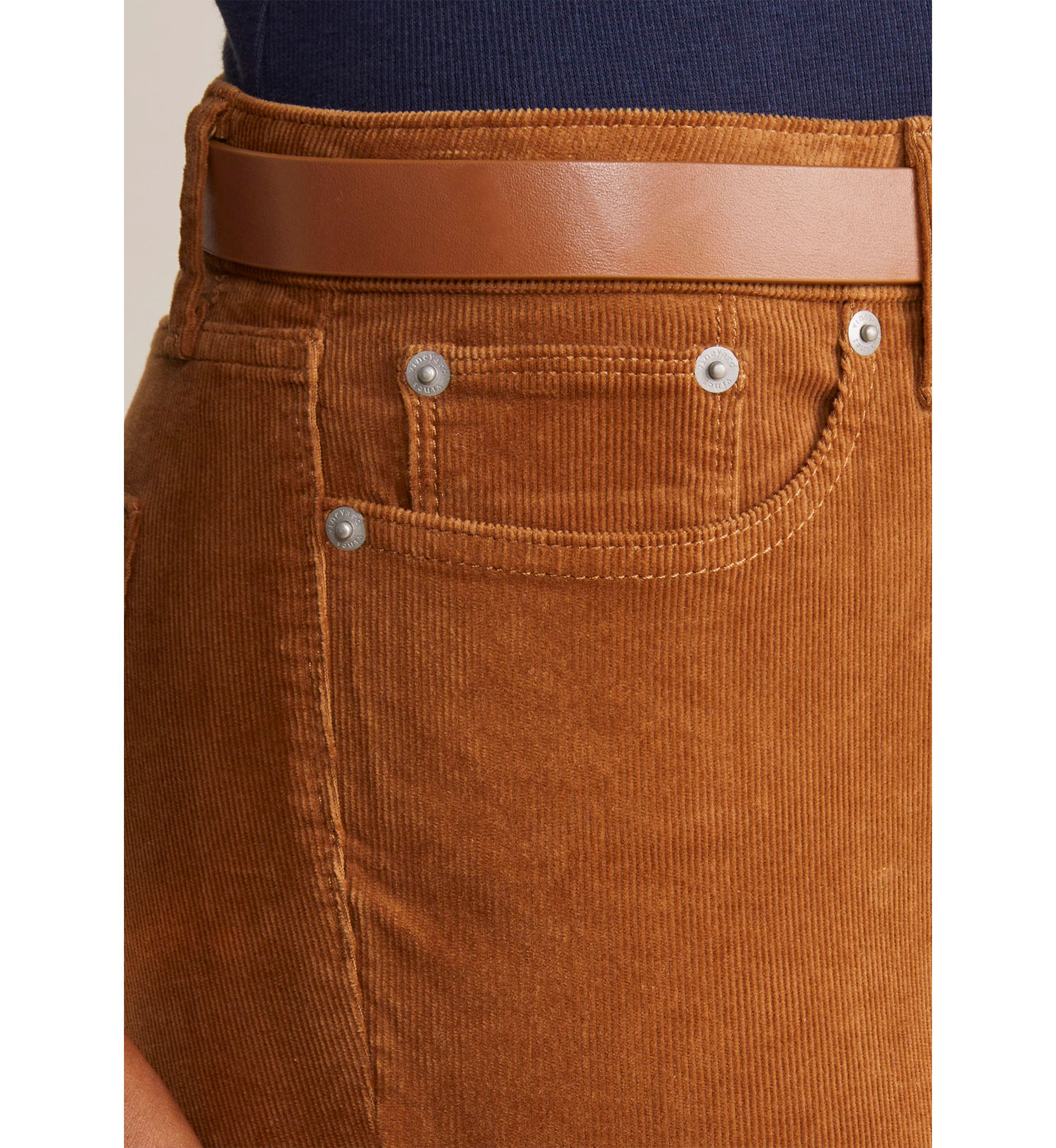 Mid-Rise Kick Flare Corduroy Pants