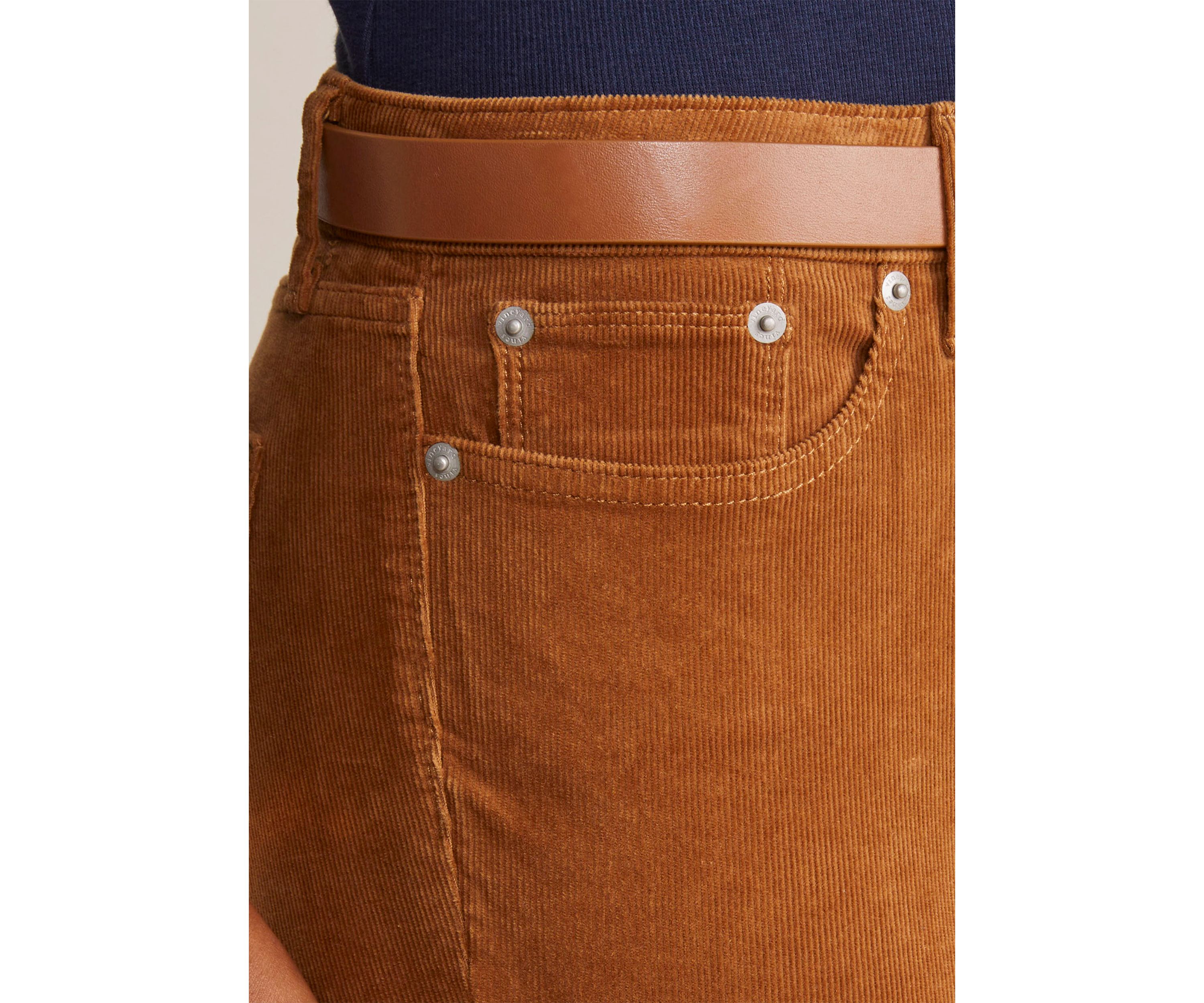 Mid-Rise Kick Flare Corduroy Pants