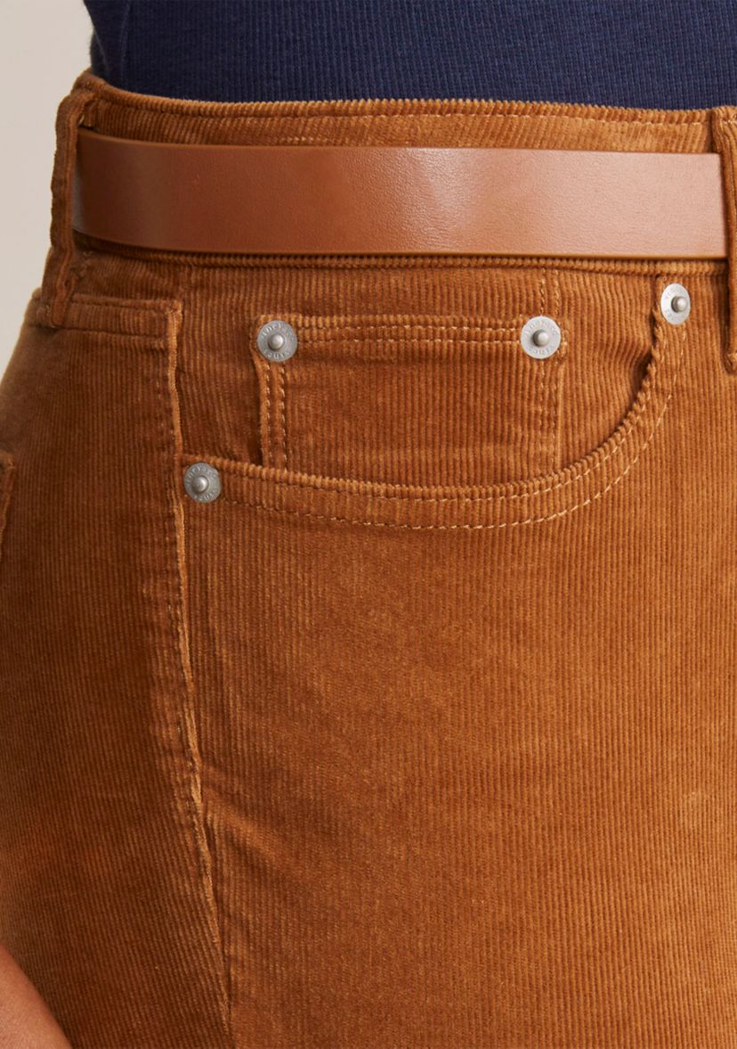 Mid-Rise Kick Flare Corduroy Pants