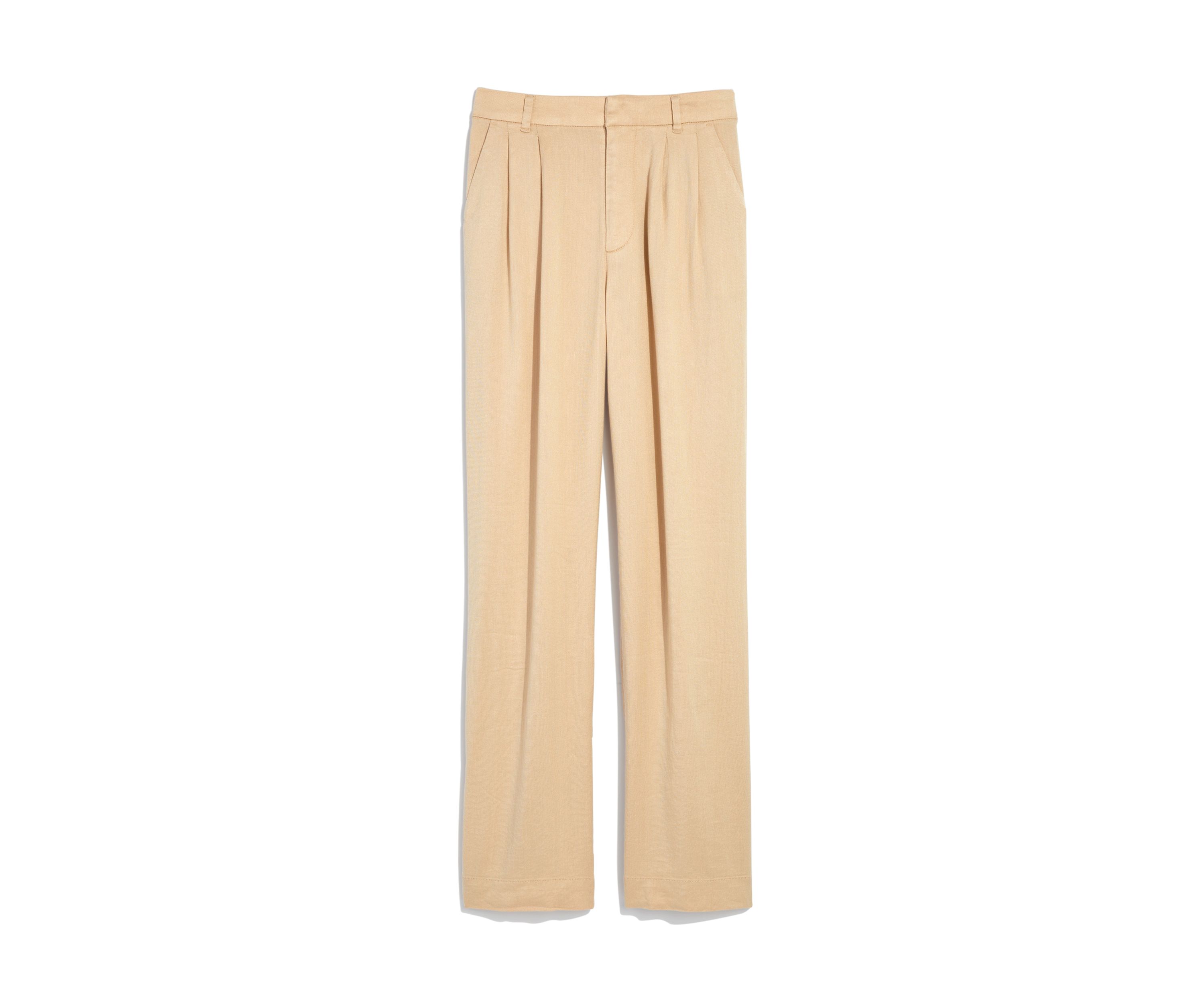 Womens Linen Blend Straight Leg Trouser Pants