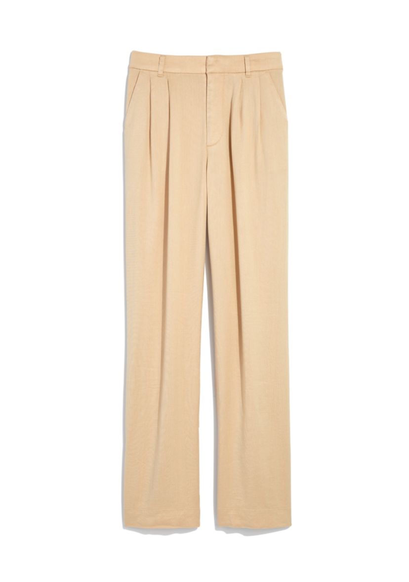 Womens Linen Blend Straight Leg Trouser Pants