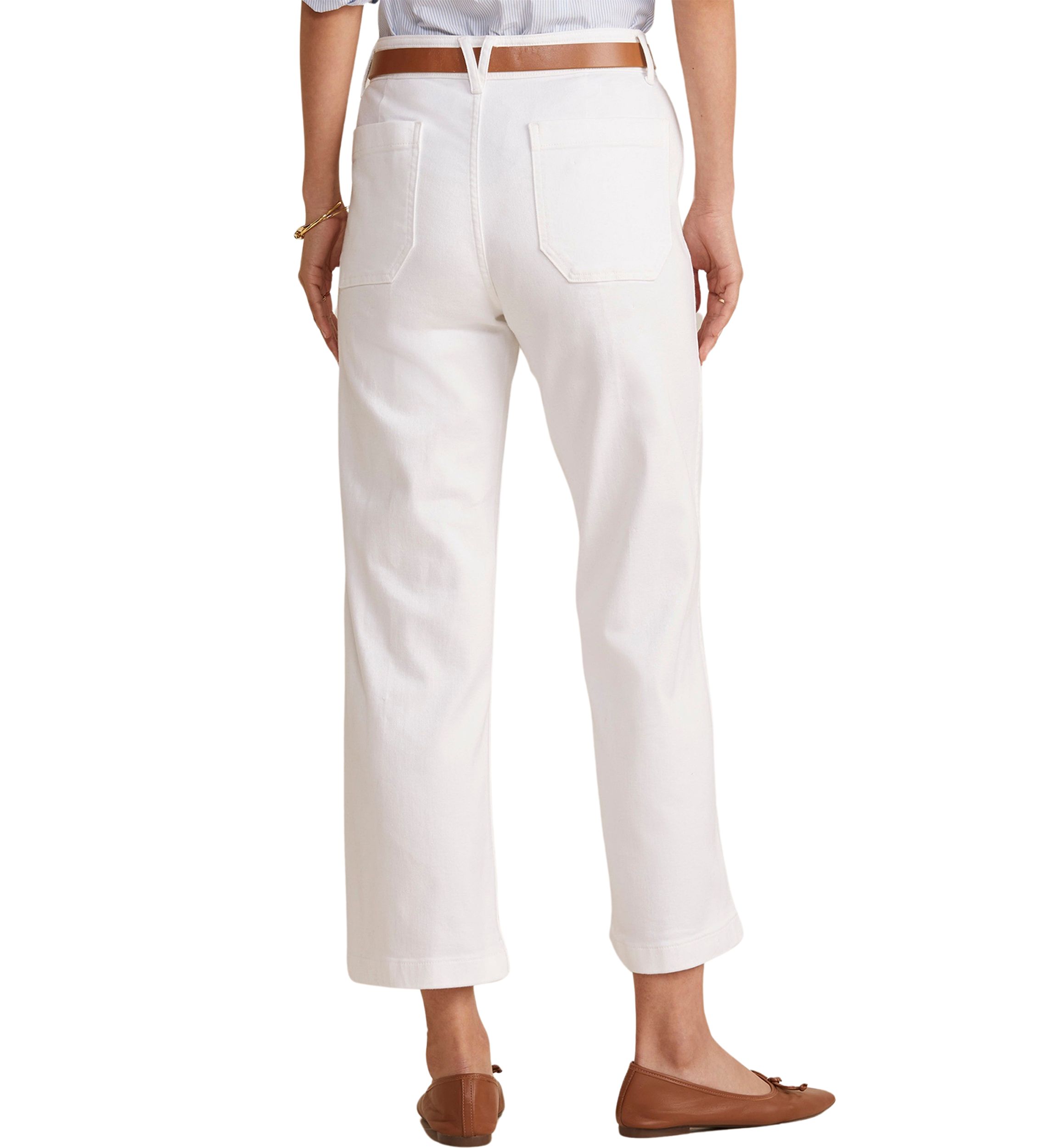 Womens Mariner Crop White Denim Jeans