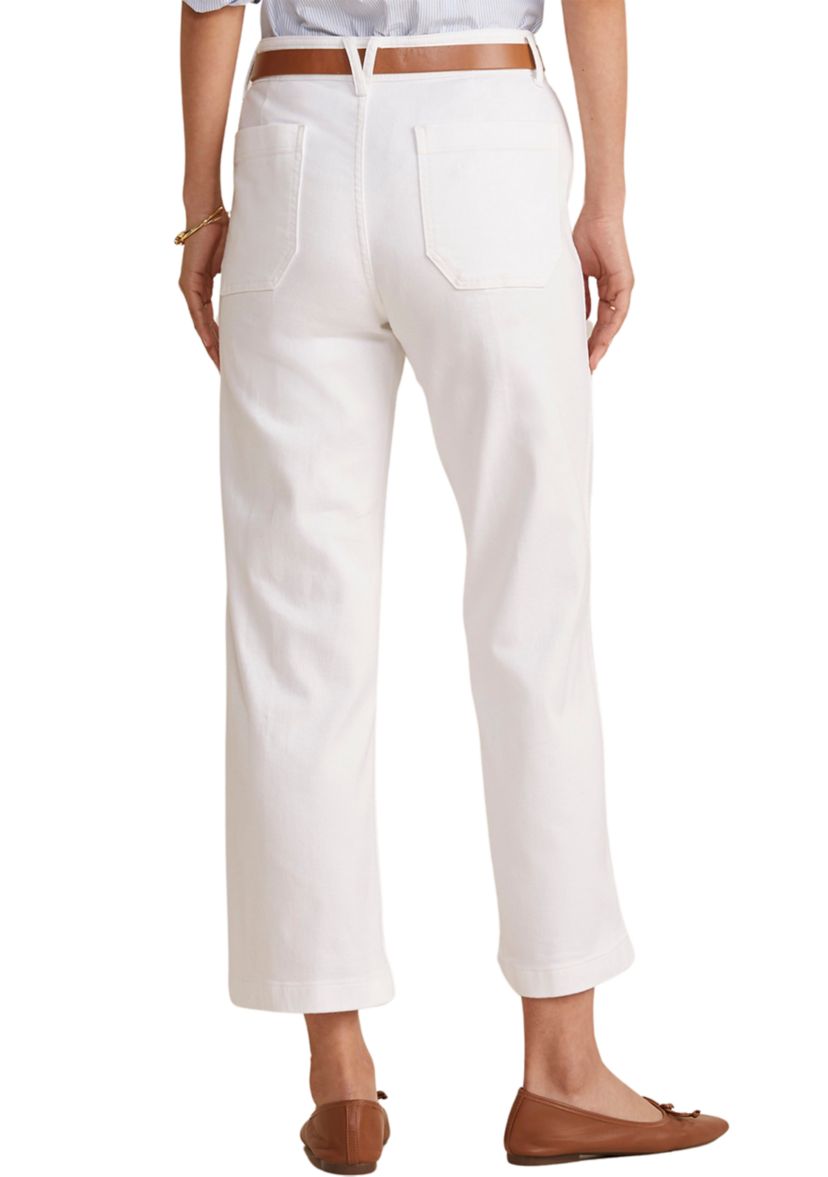 Womens Mariner Crop White Denim Jeans