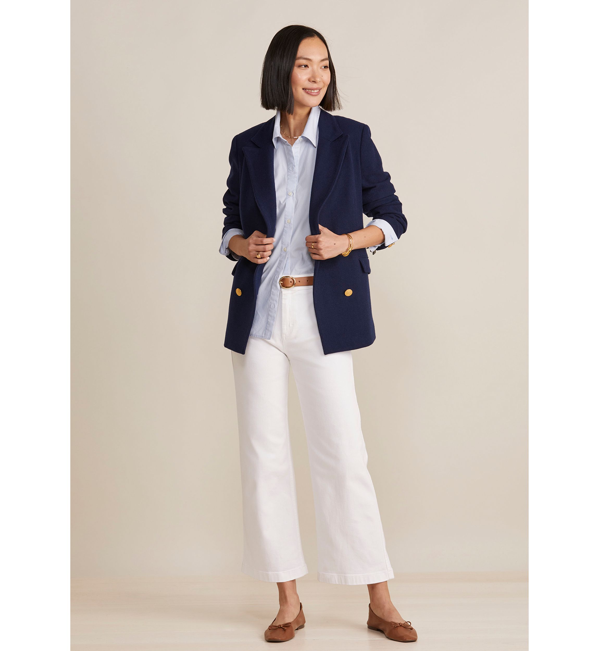 Womens Mariner Crop White Denim Jeans