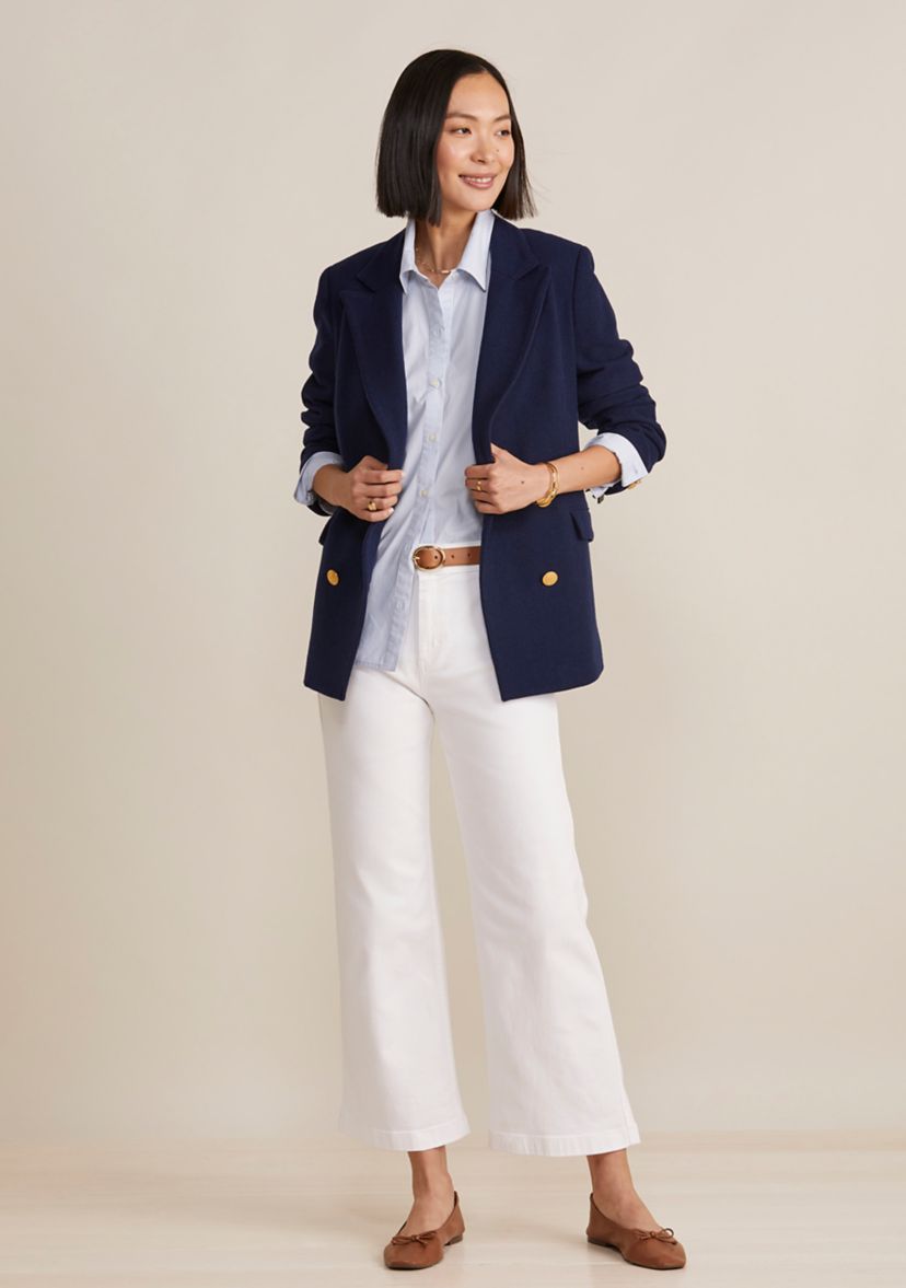 Womens Mariner Crop White Denim Jeans
