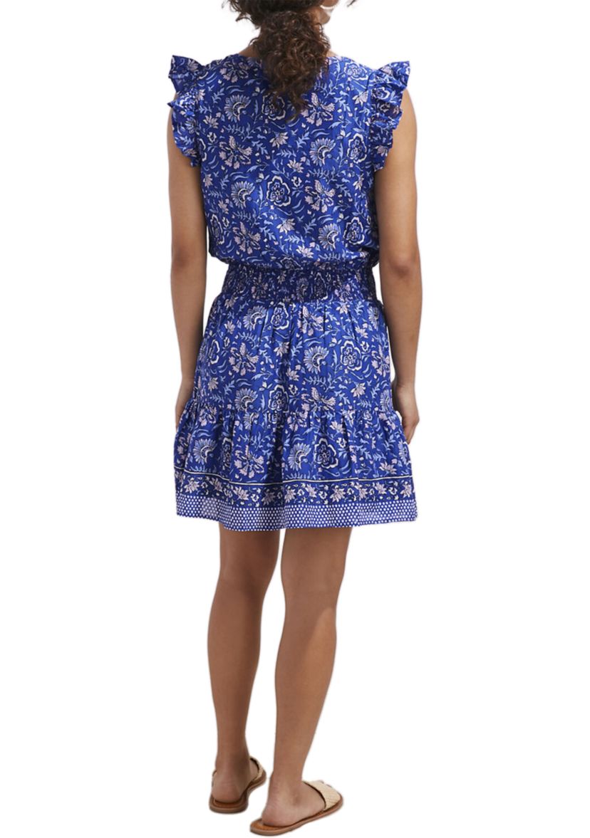 Womens Floral Ruffle Sleeve Dress 