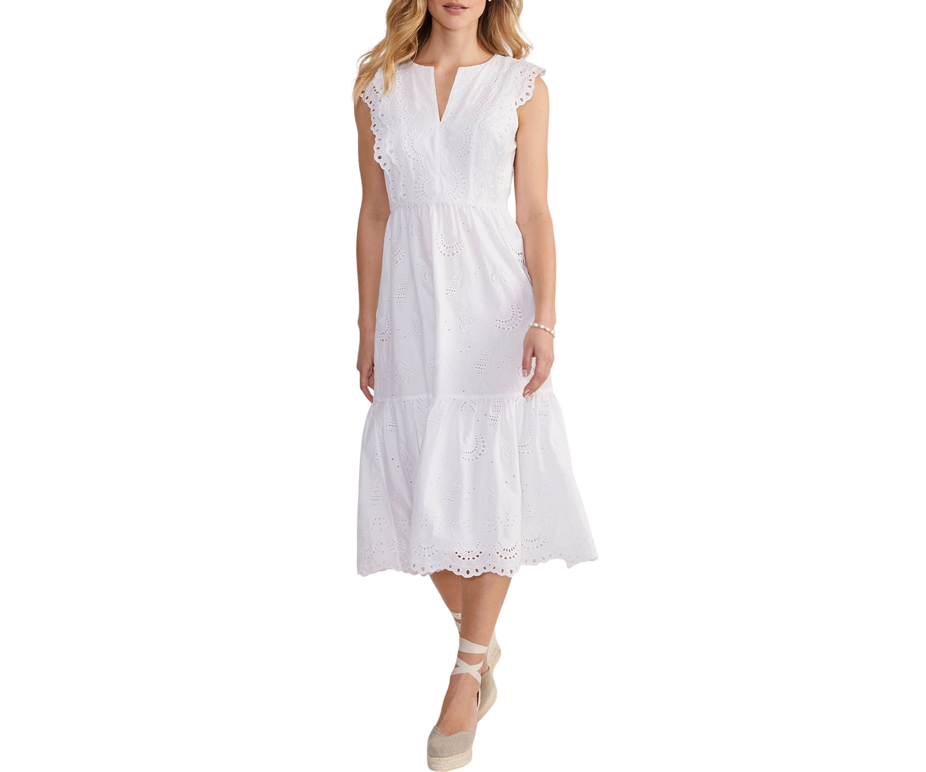 Seashell Eyelet Midi Dress