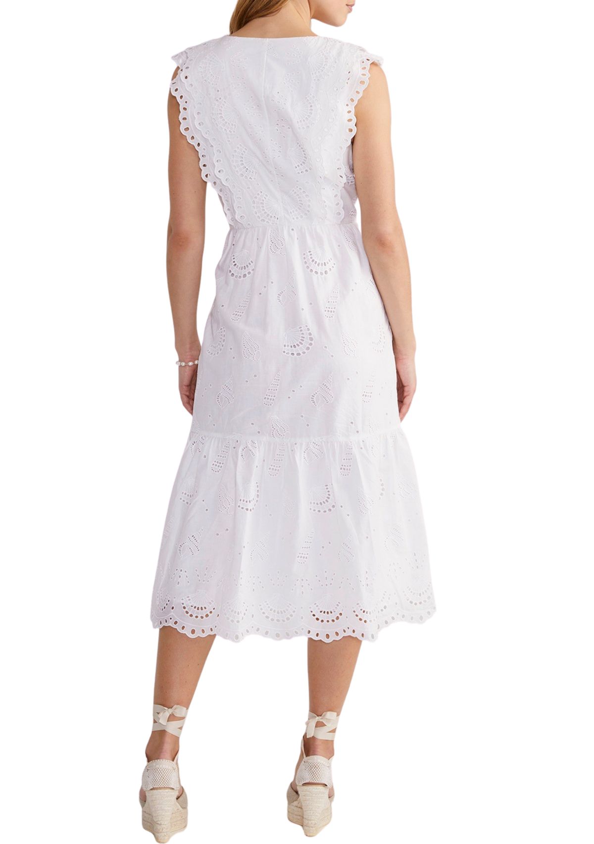 Seashell Eyelet Midi Dress