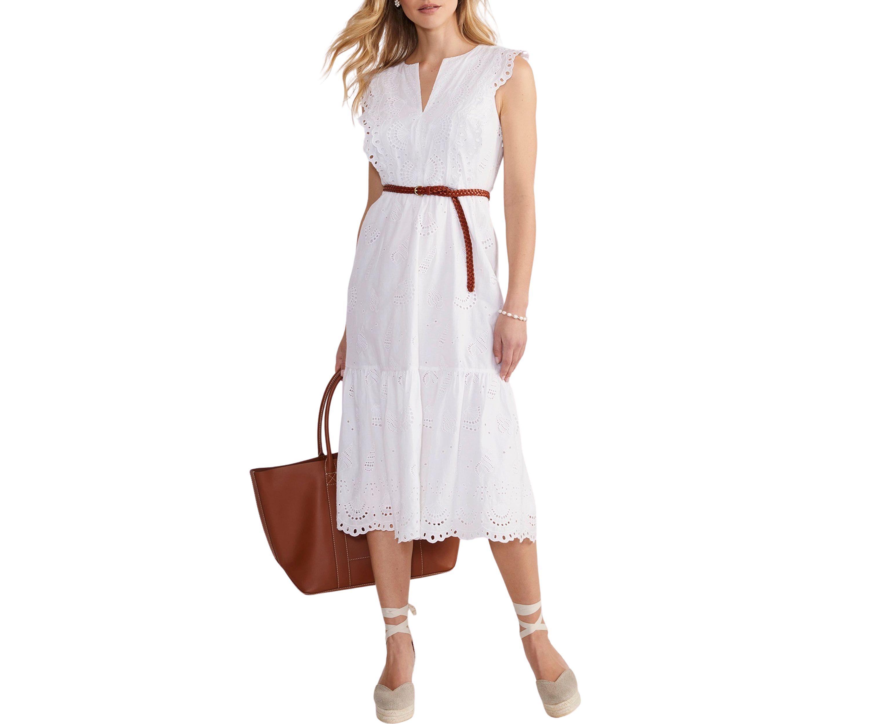 Seashell Eyelet Midi Dress