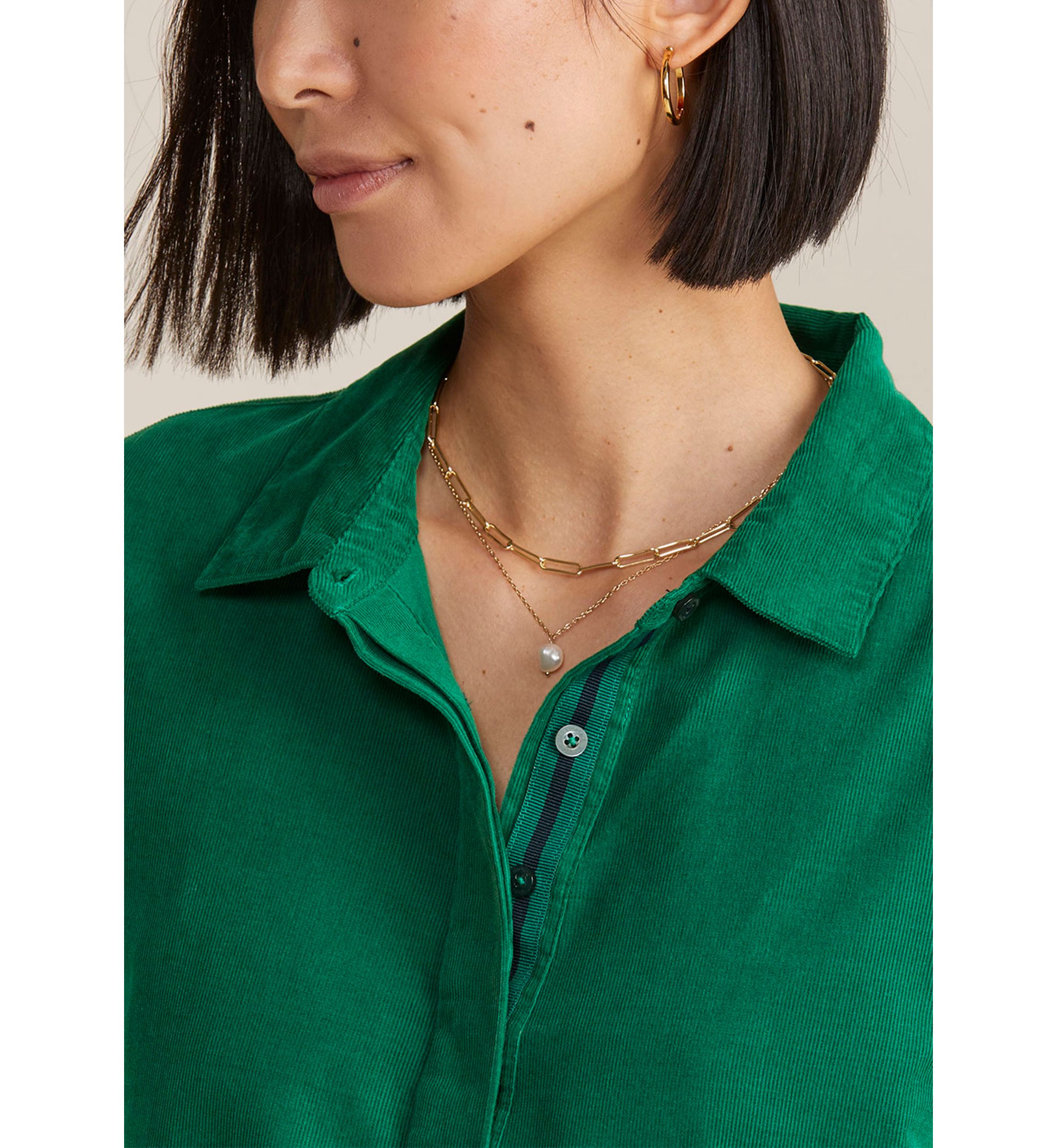 Womens Corduroy Popover Dress