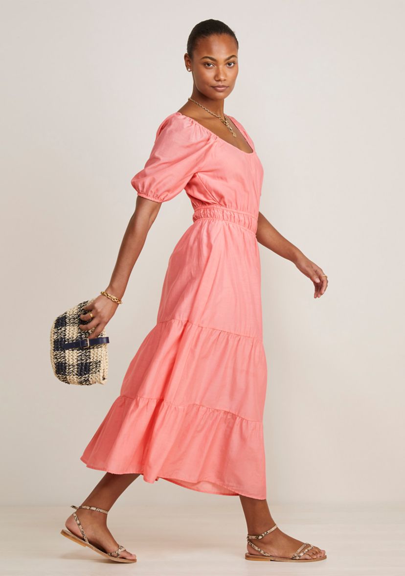 Womens Tiered Smocked Waist Maxi Dress