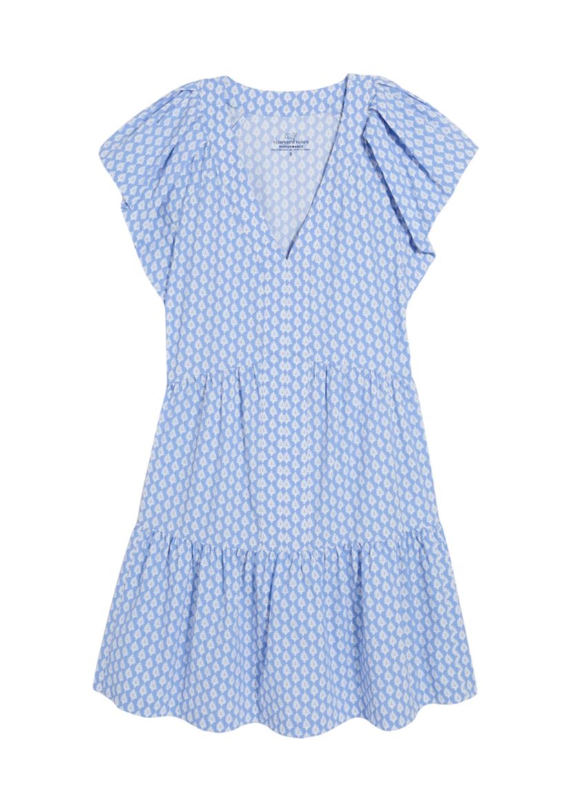 Womens Harbor Tiered Ruffle Sleeve Dress