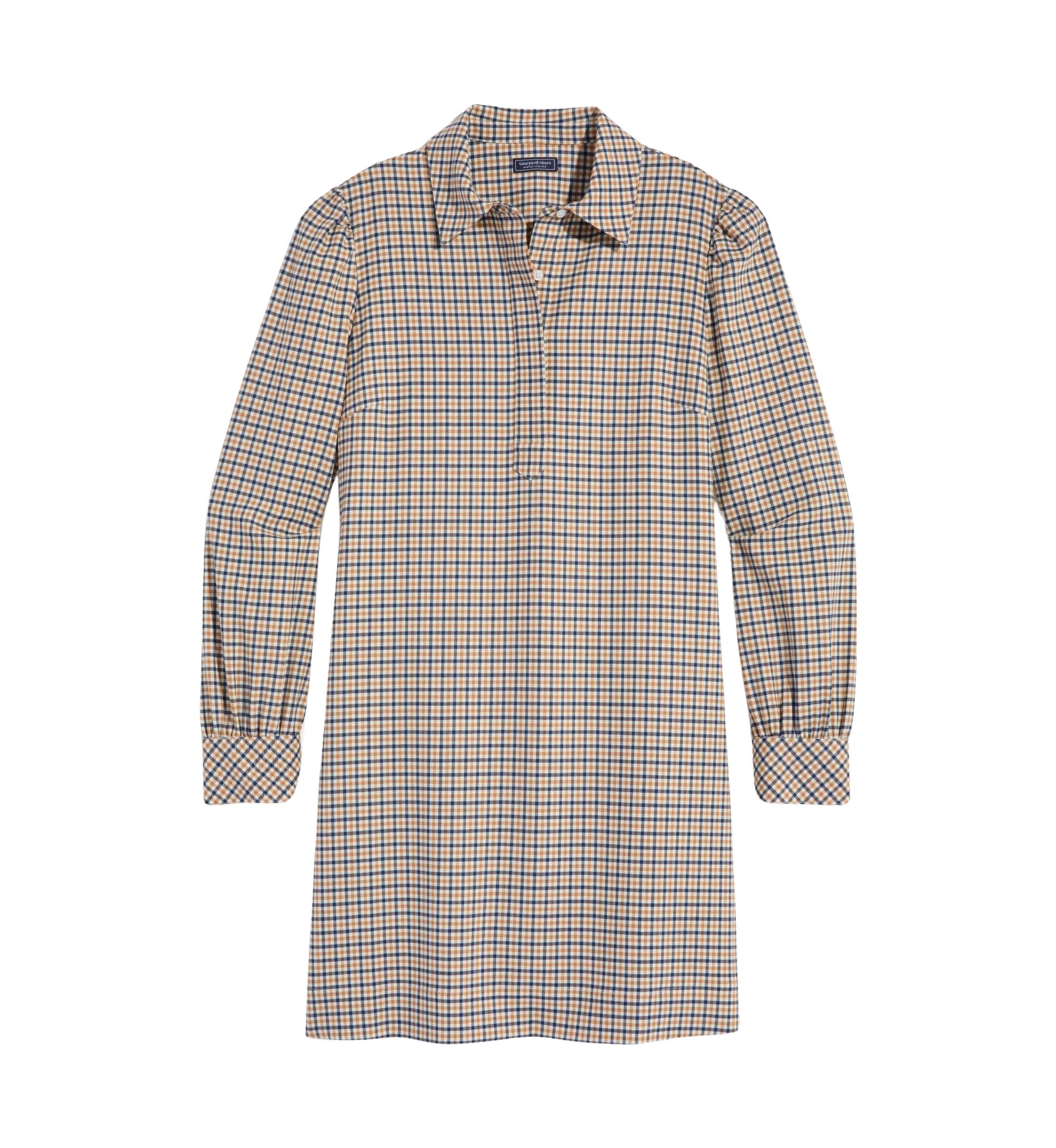 Womens Plaid Popover Dress
