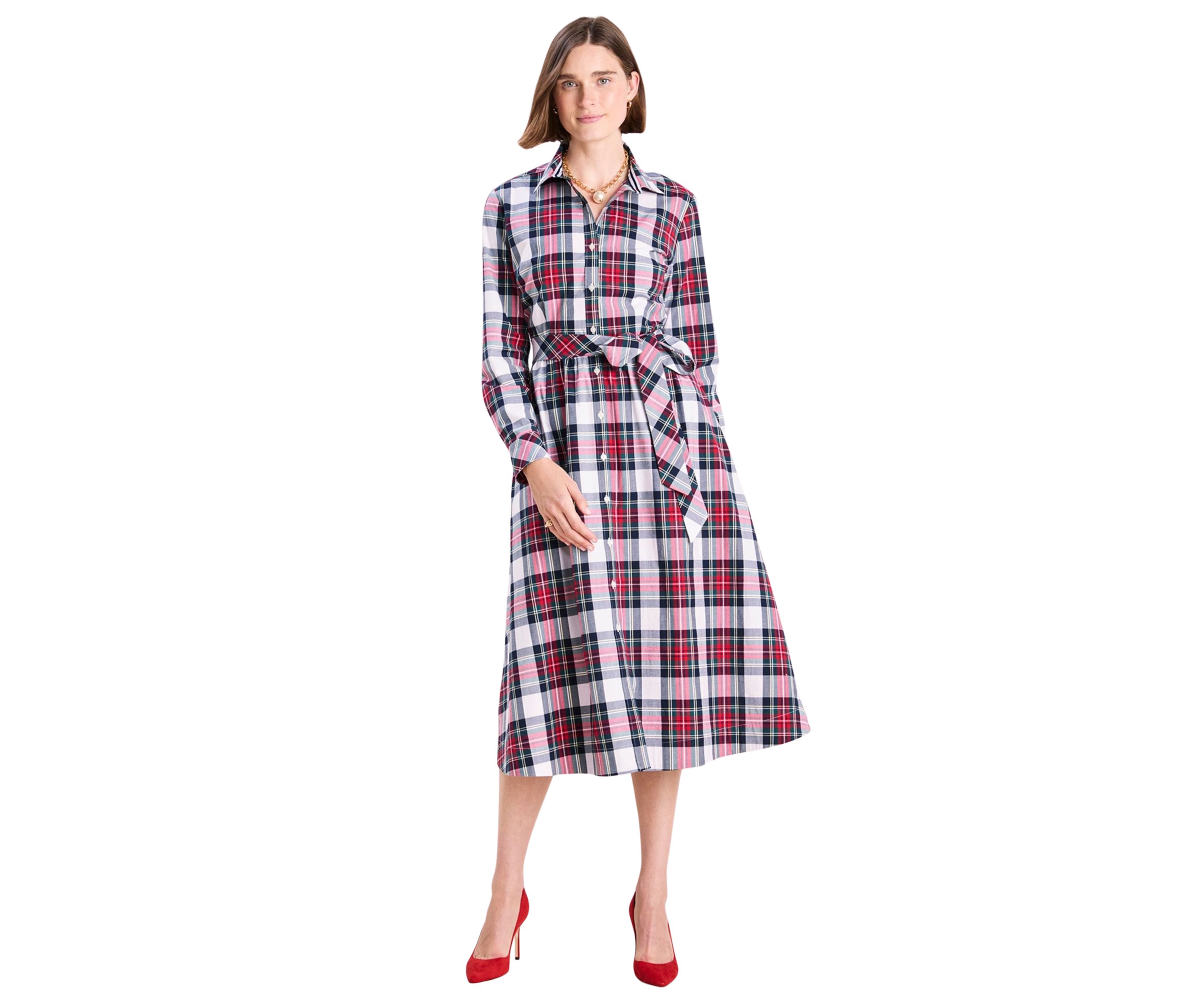 Womens Printed Midi Shirtdress