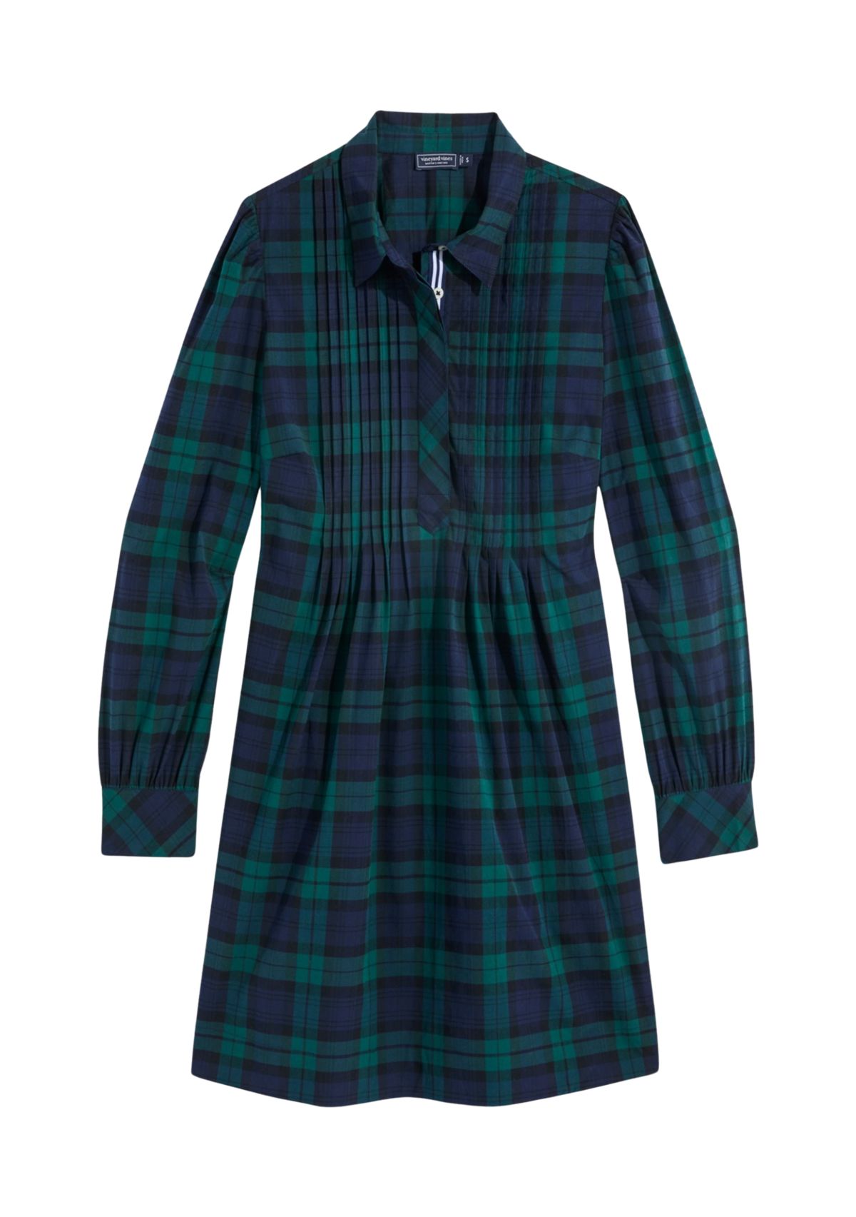 Womens Holiday Plaid Popover Dress