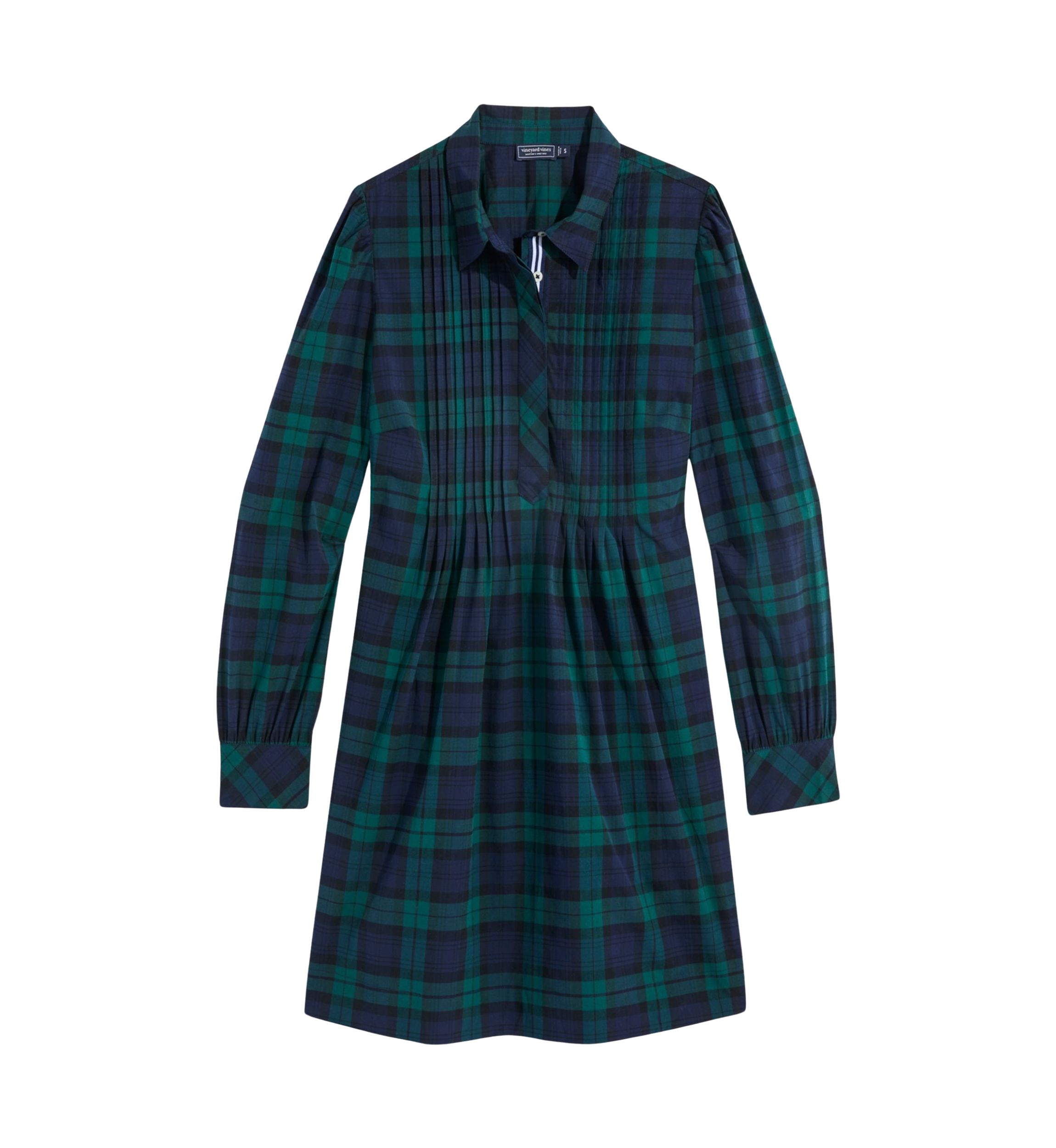 Womens Holiday Plaid Popover Dress
