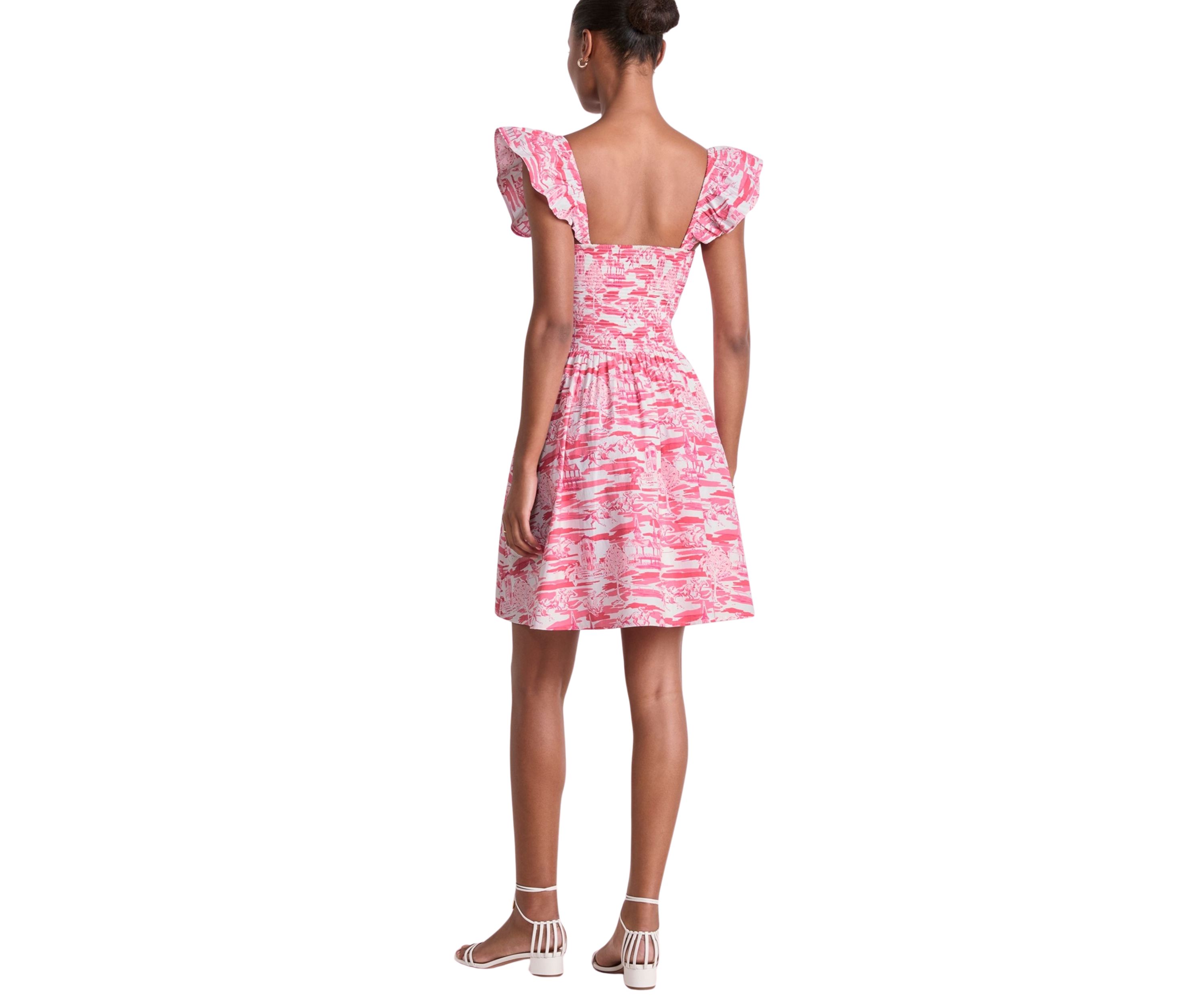 Womens Seersucker Toile Mini Dress