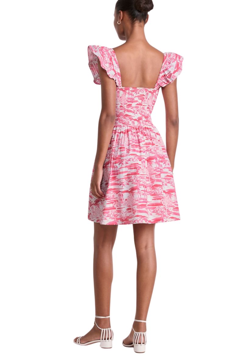 Womens Seersucker Toile Mini Dress