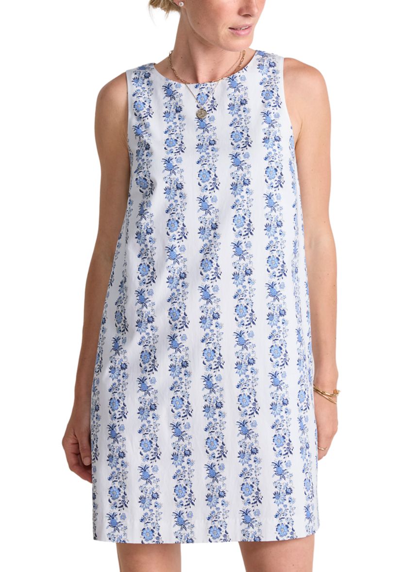 Womens Sleeveless Printed Shift Dress
