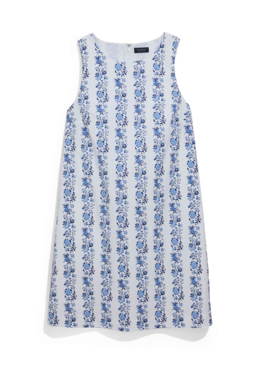 Womens Sleeveless Printed Shift Dress