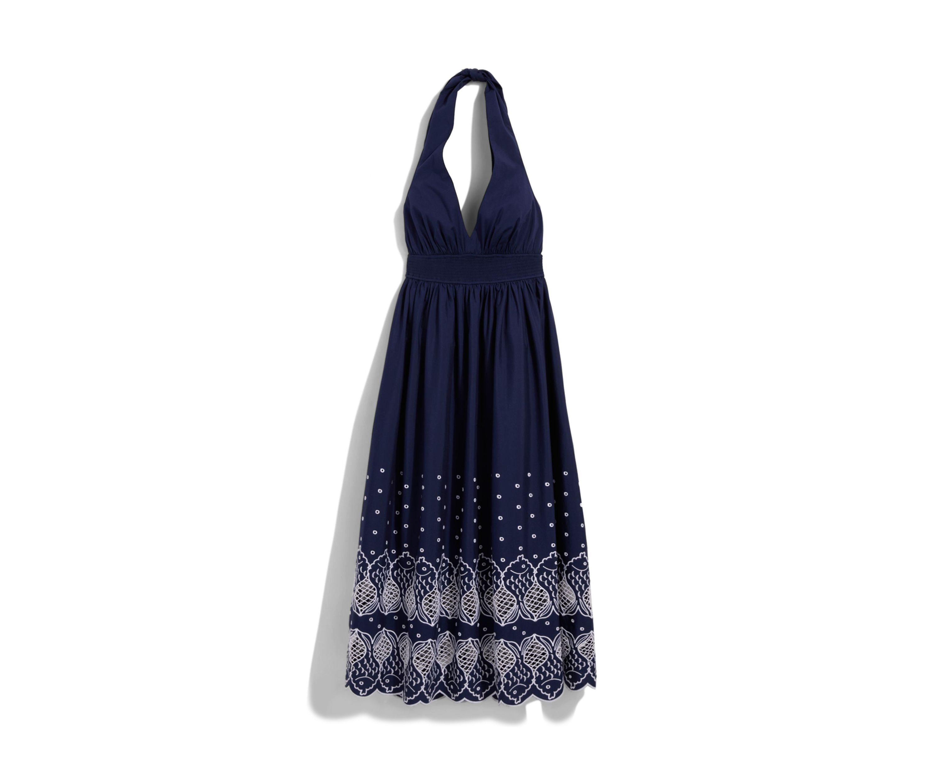 Womens Printed Eyelet Dress
