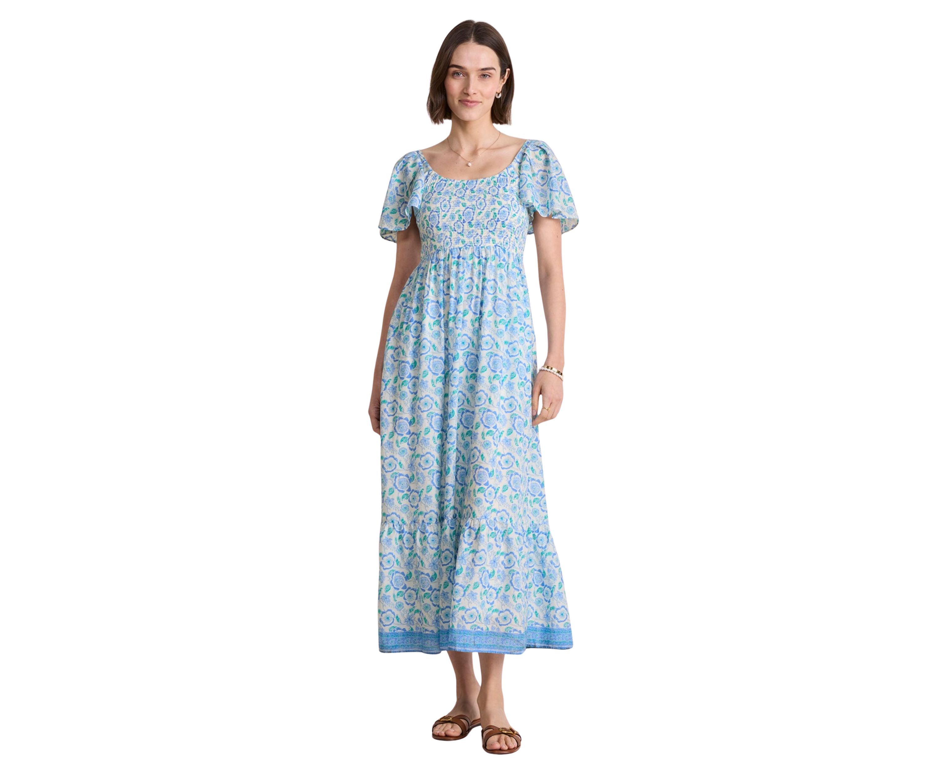 Womens Printed Midi Dress