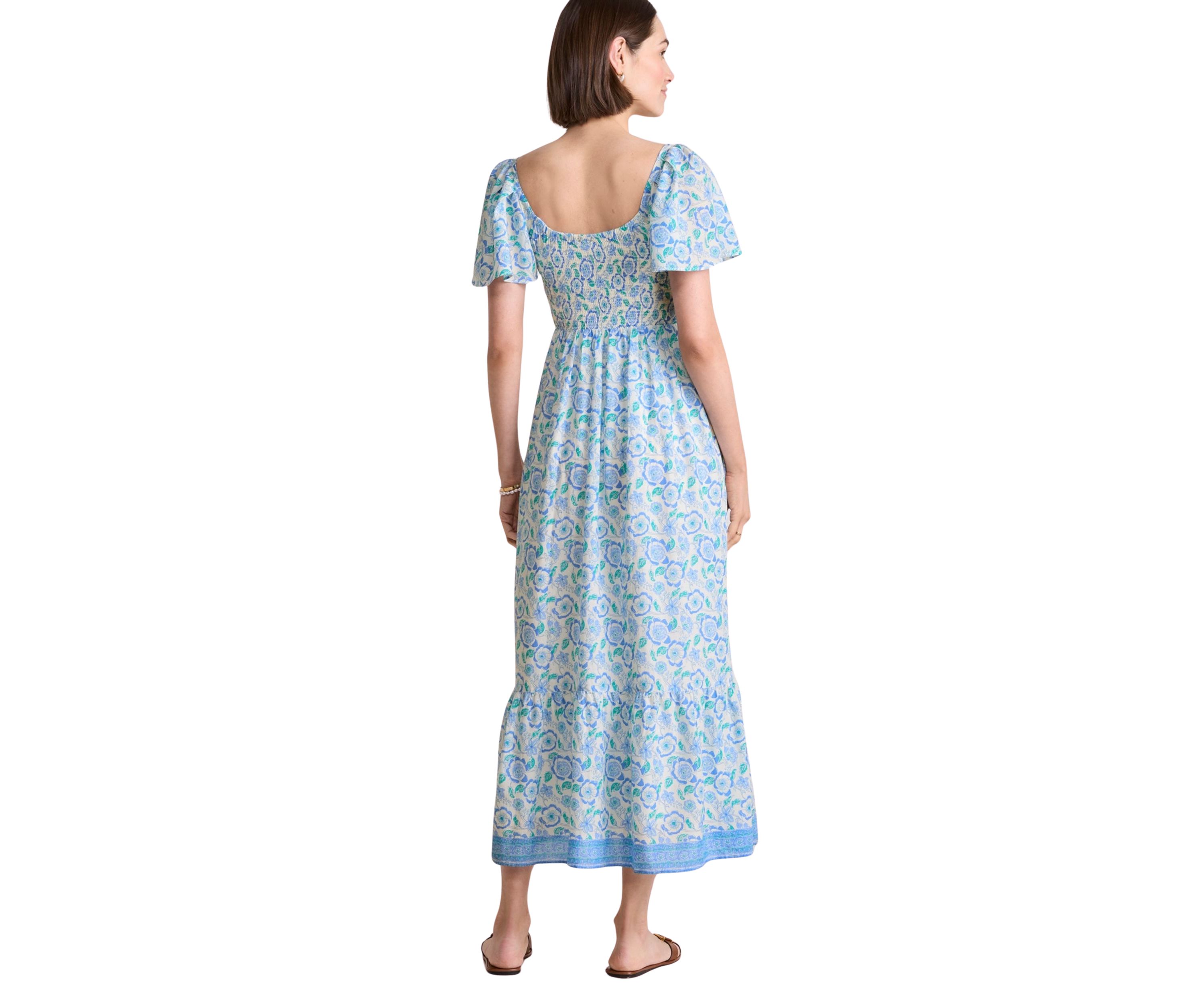 Womens Printed Midi Dress