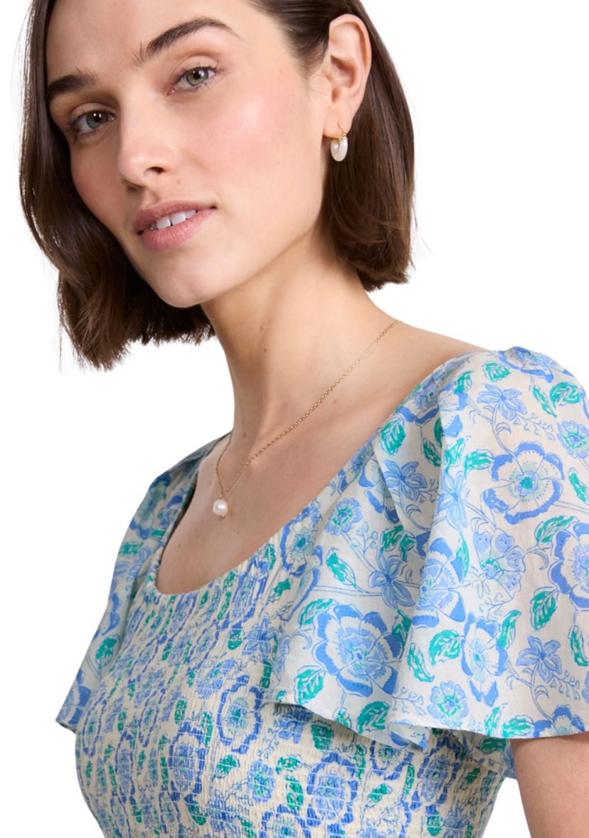 Womens Printed Midi Dress