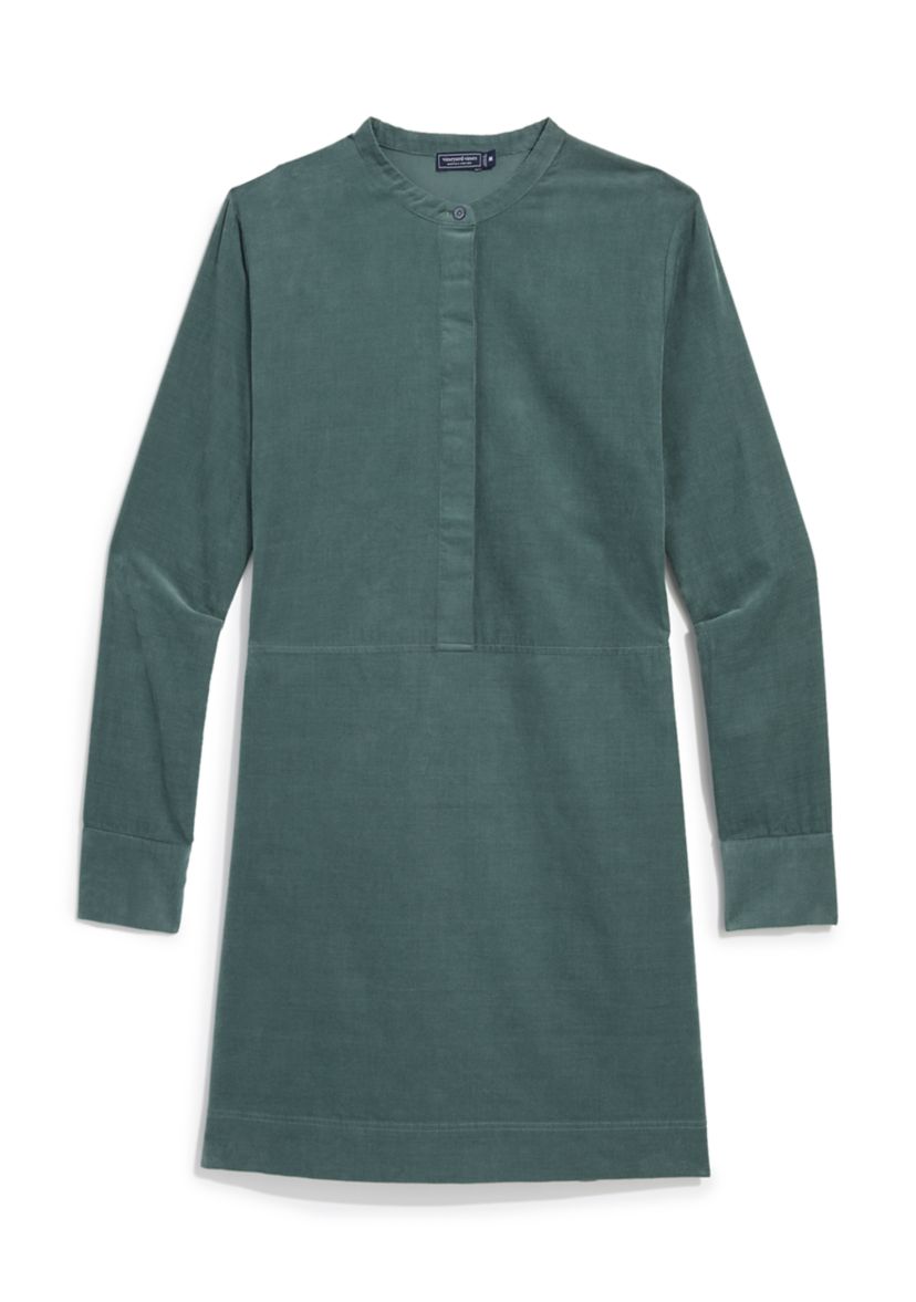 Womens Long Sleeve Corded Popover Dress