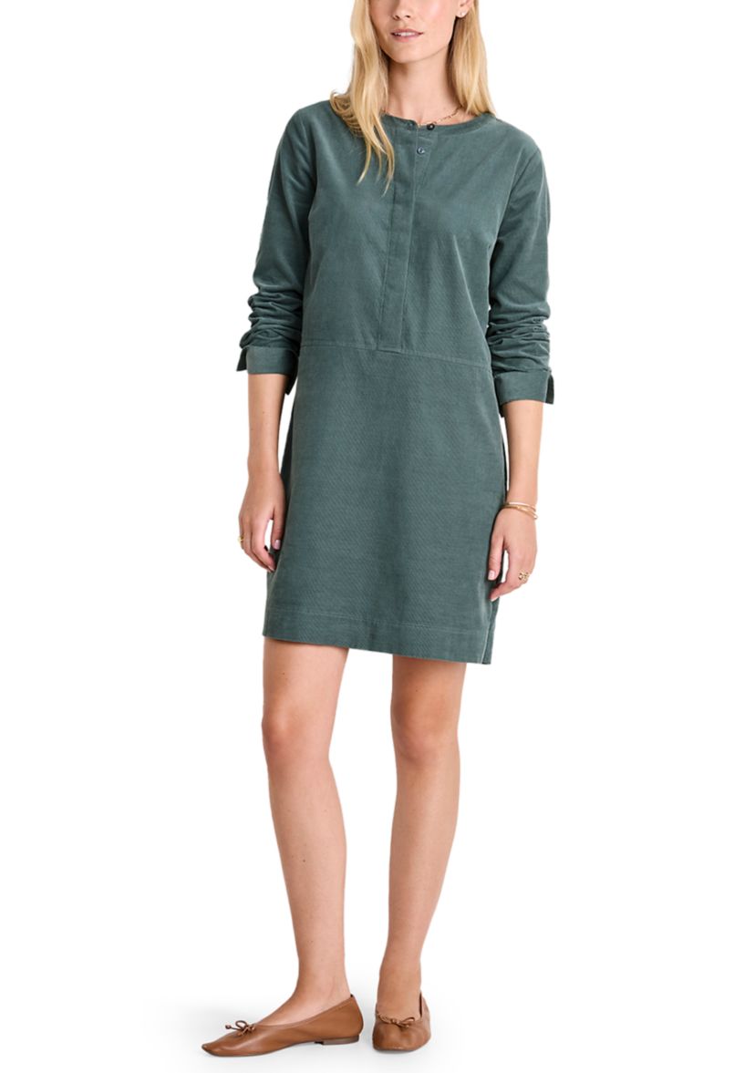 Womens Long Sleeve Corded Popover Dress