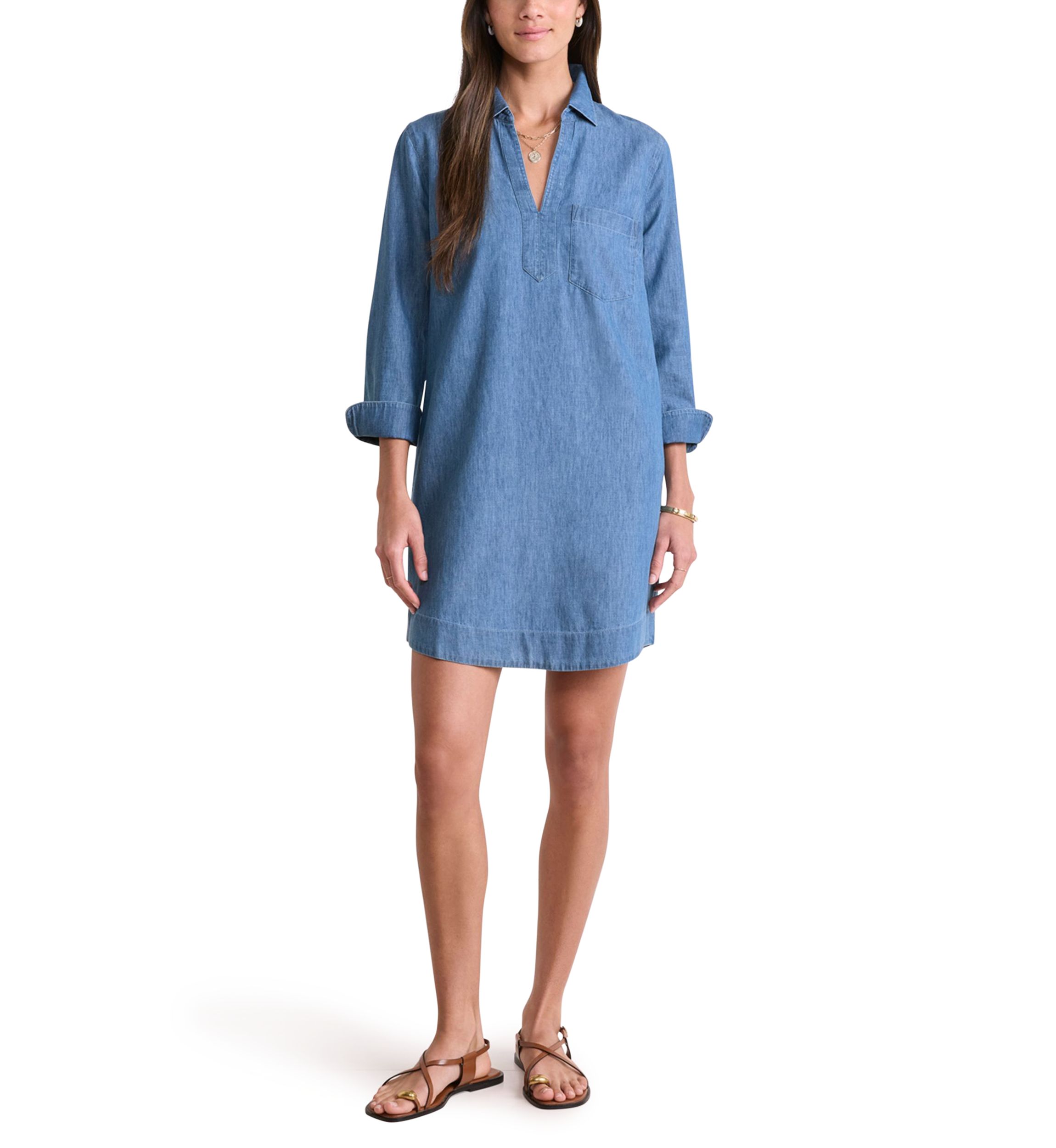 Womens Margo Chambray Shirtdress