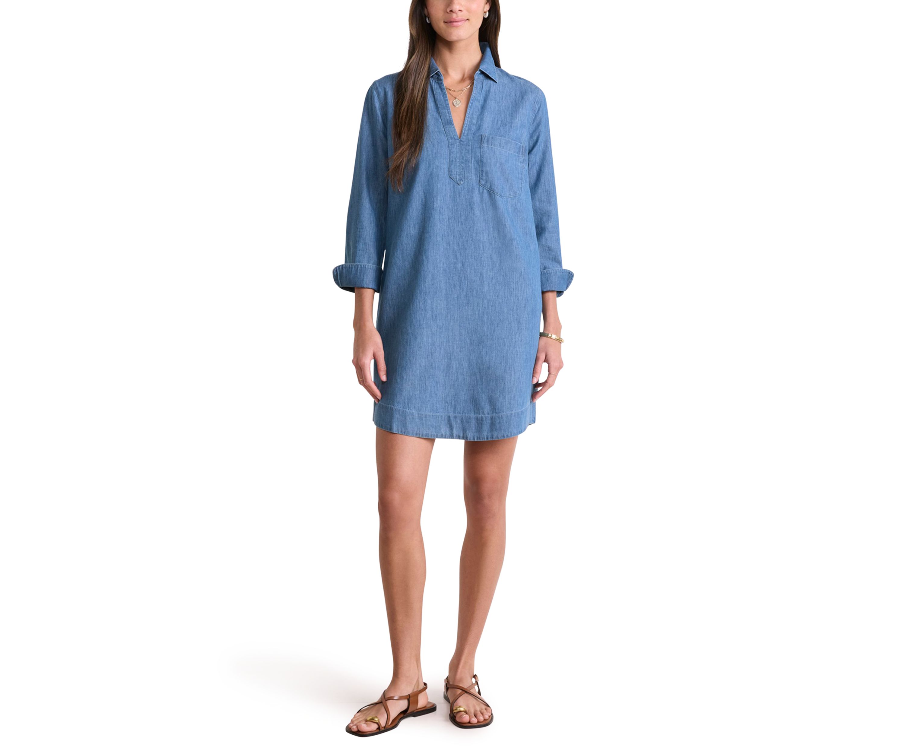 Womens Margo Chambray Shirtdress