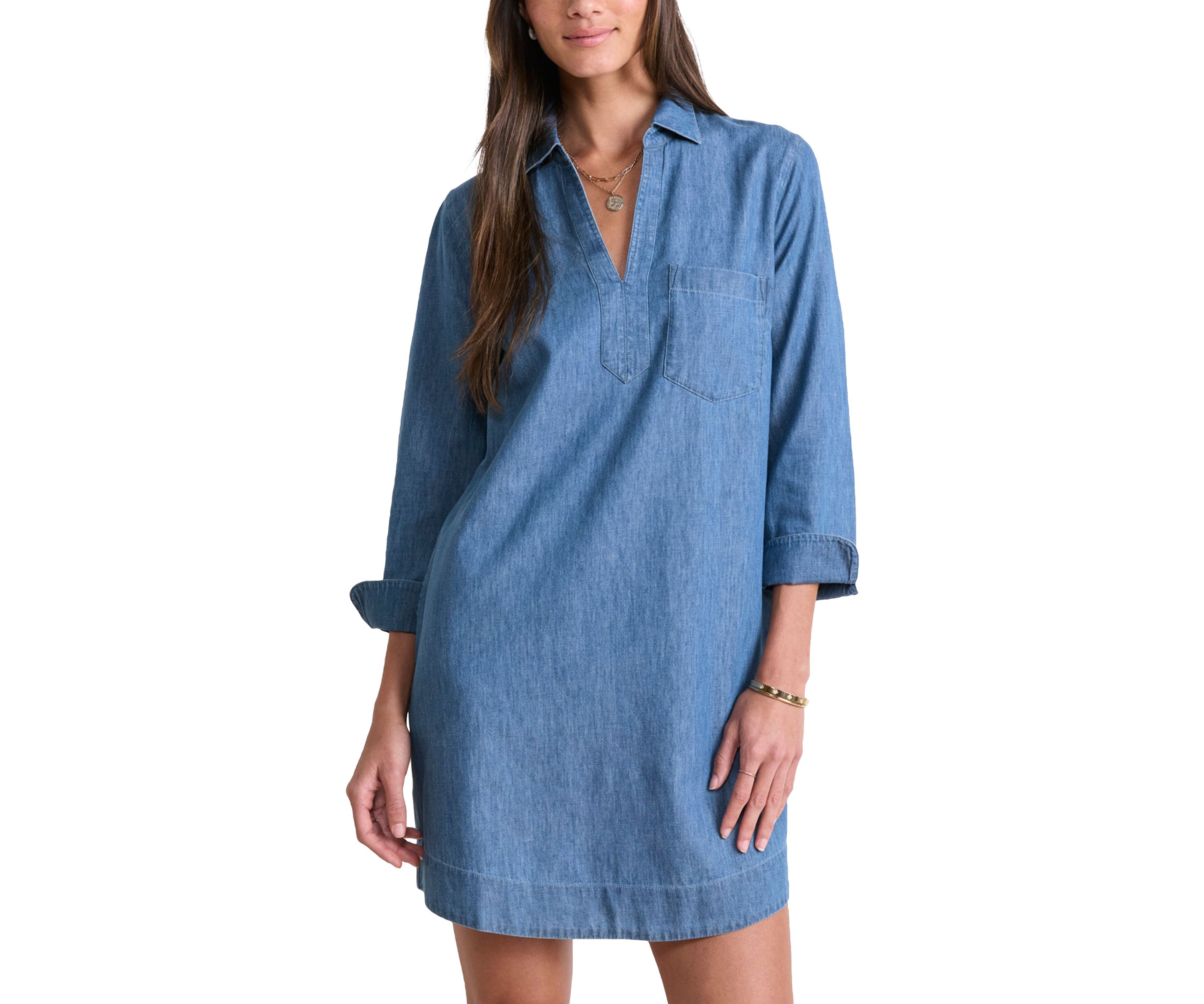 Womens Margo Chambray Shirtdress