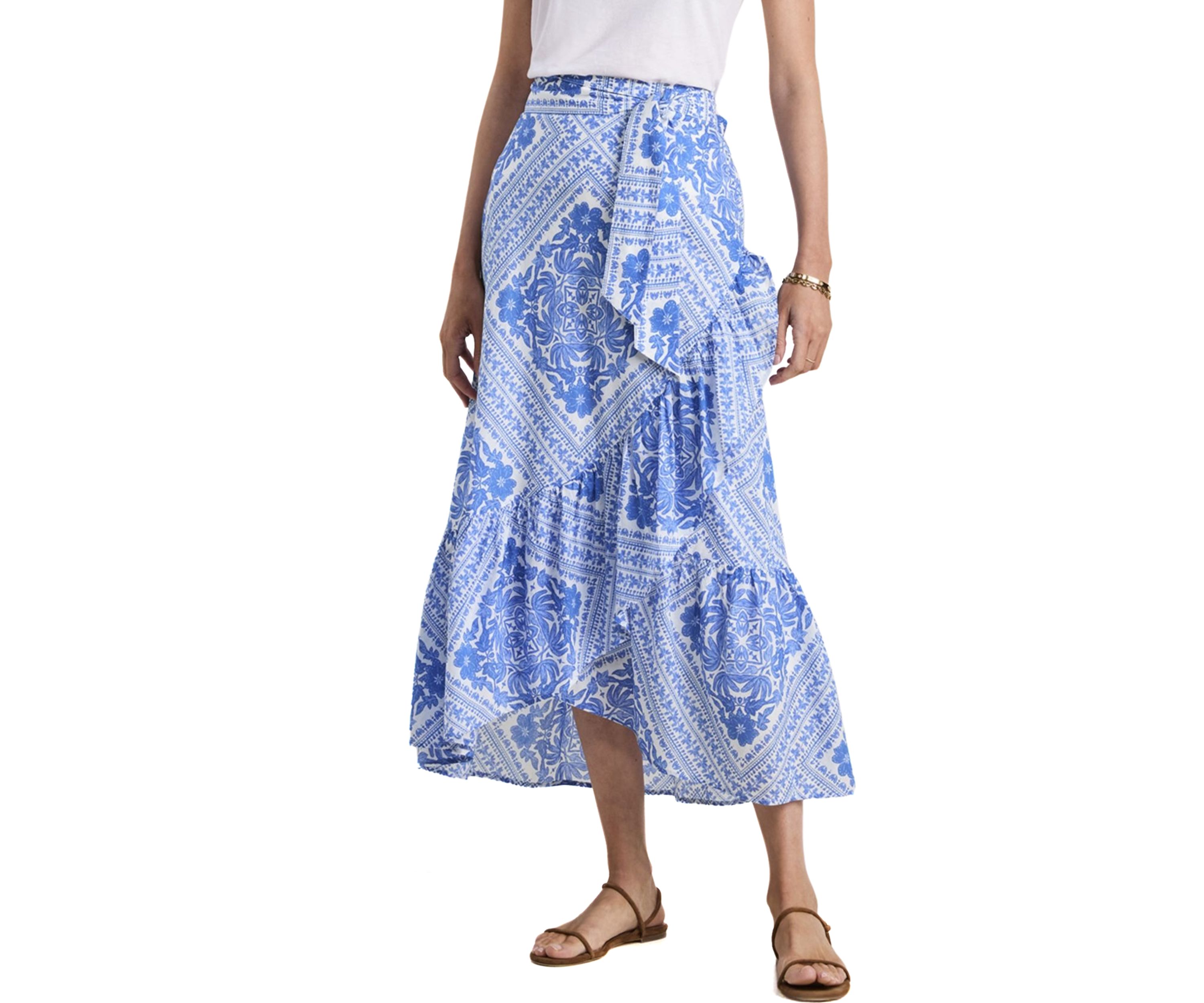 Womens Tie Waist Maxi Skirt