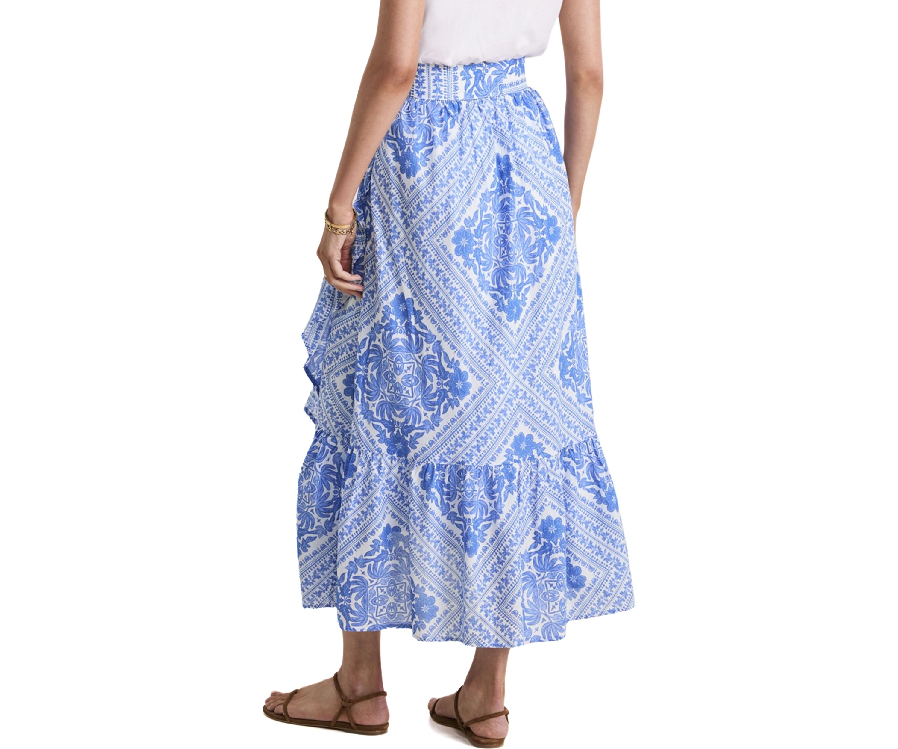 Womens Tie Waist Maxi Skirt