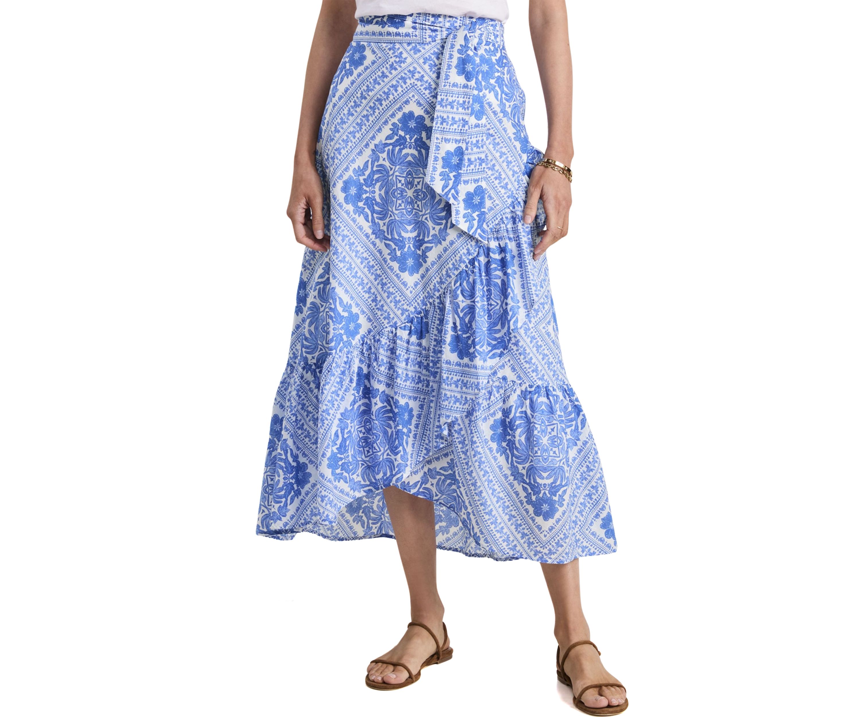 Womens Tie Waist Maxi Skirt