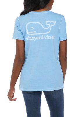 Vineyard Vines, Women's Bleach Whale Pocket Tee (Andros Blue)