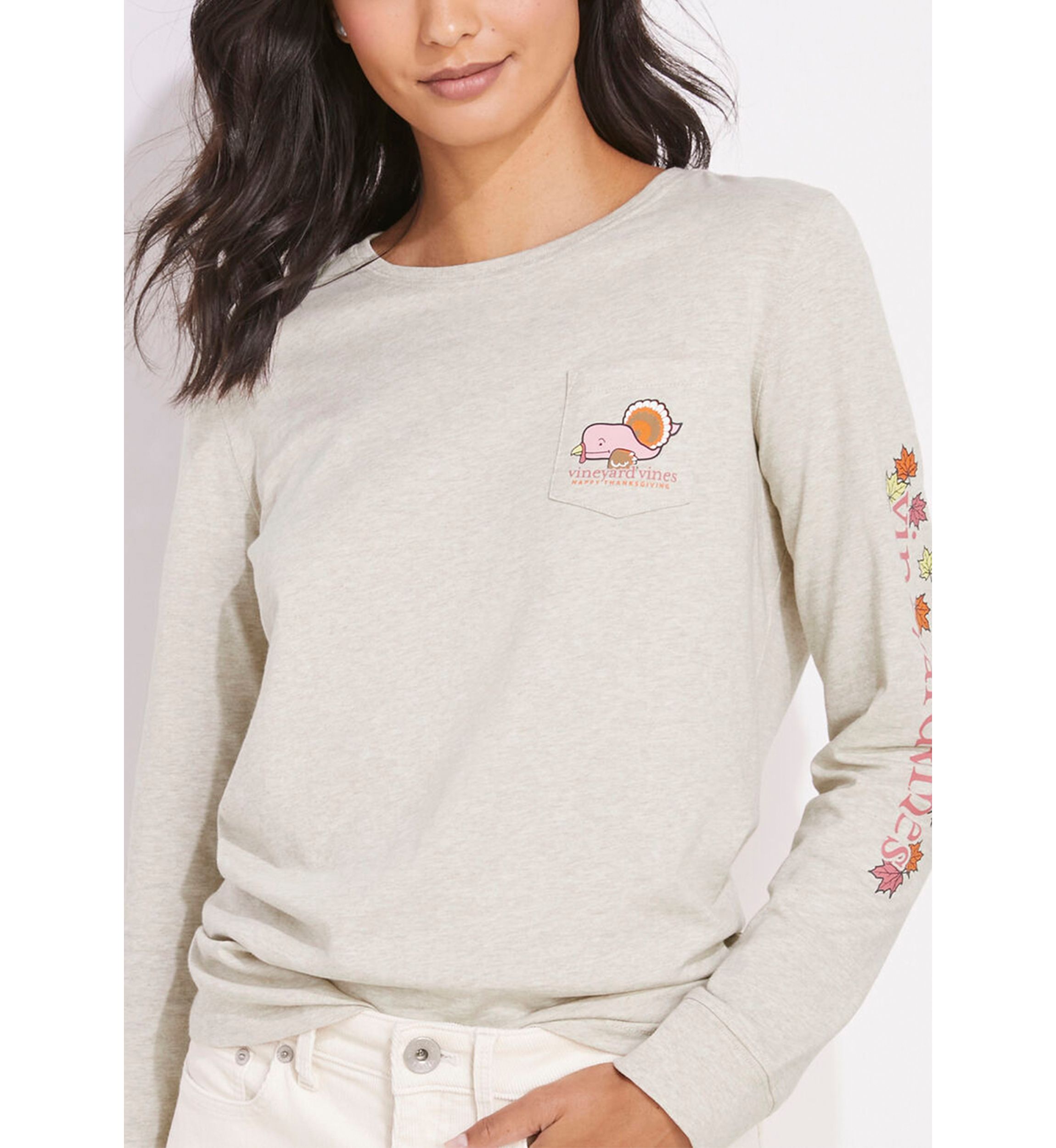 Thanksgiving Icons Long Sleeve Pocket T-Shirt