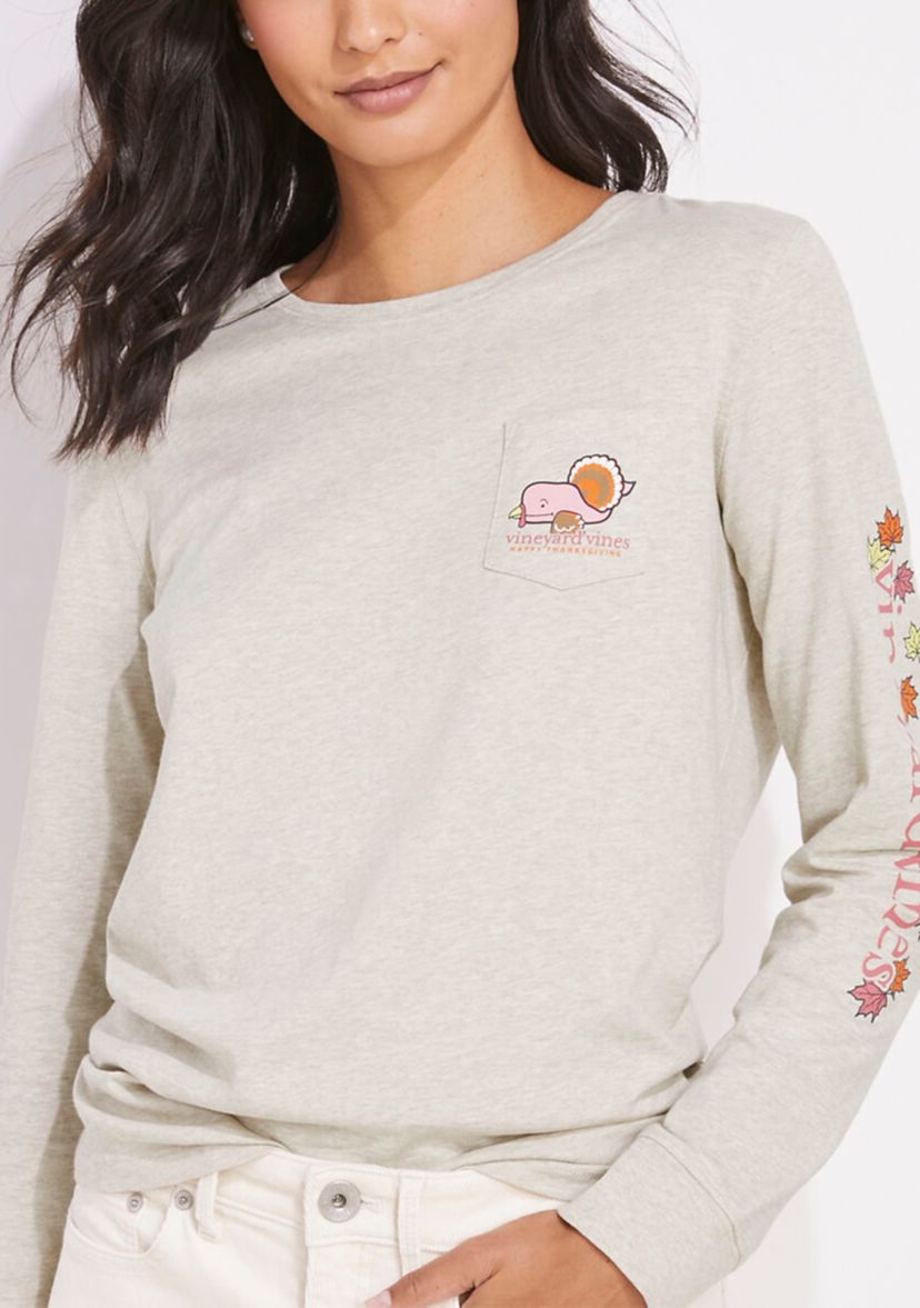 Thanksgiving Icons Long Sleeve Pocket T-Shirt