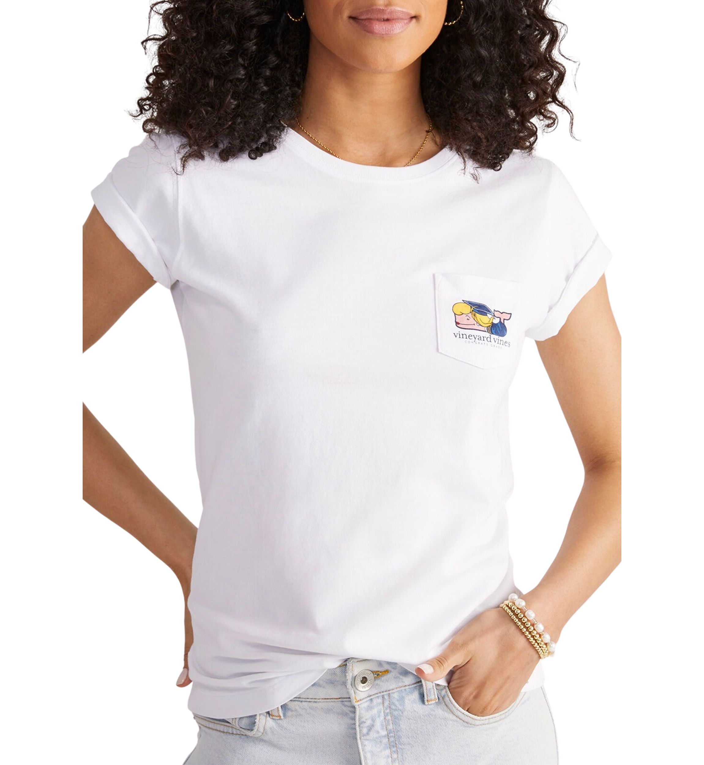 Graduation Whale Short Sleeve Pocket Tee