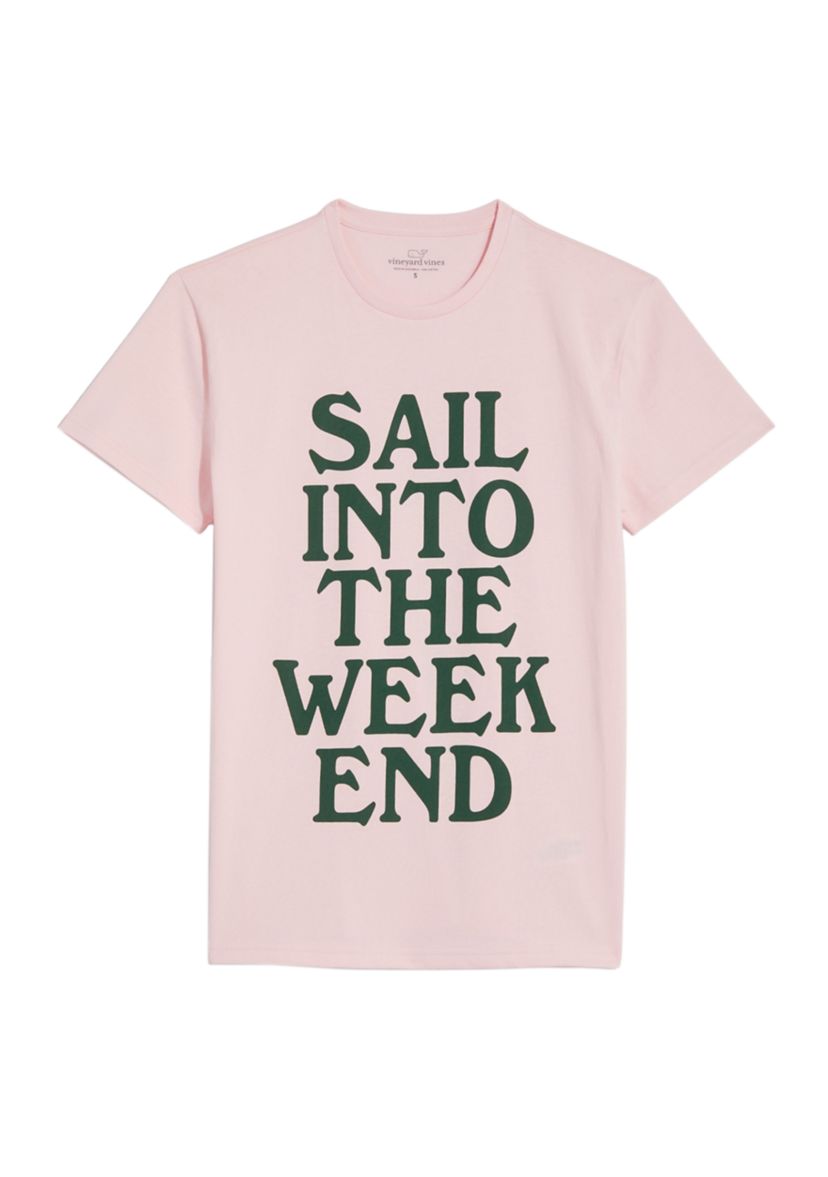 Womens Weekend Boyfriend Crew Short Sleeve Graphic T-Shirt