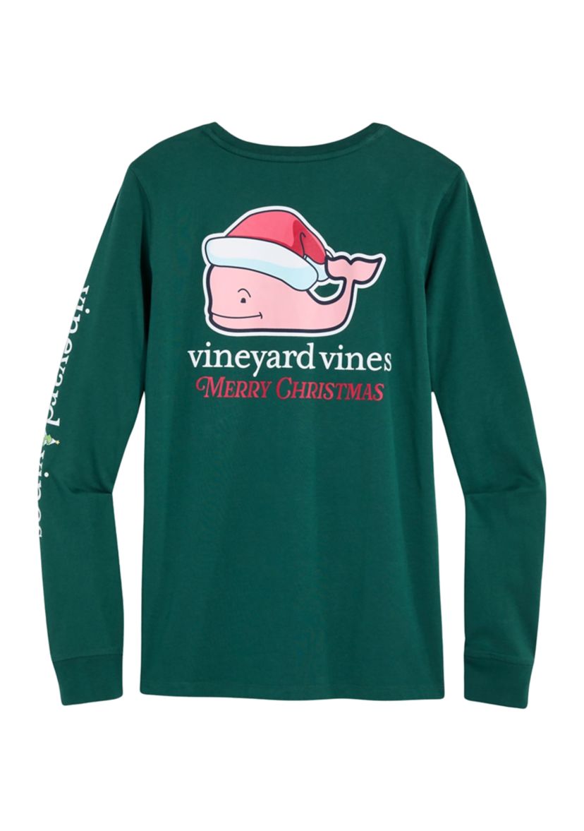 Womens Christmas Whale Pocket T-Shirt