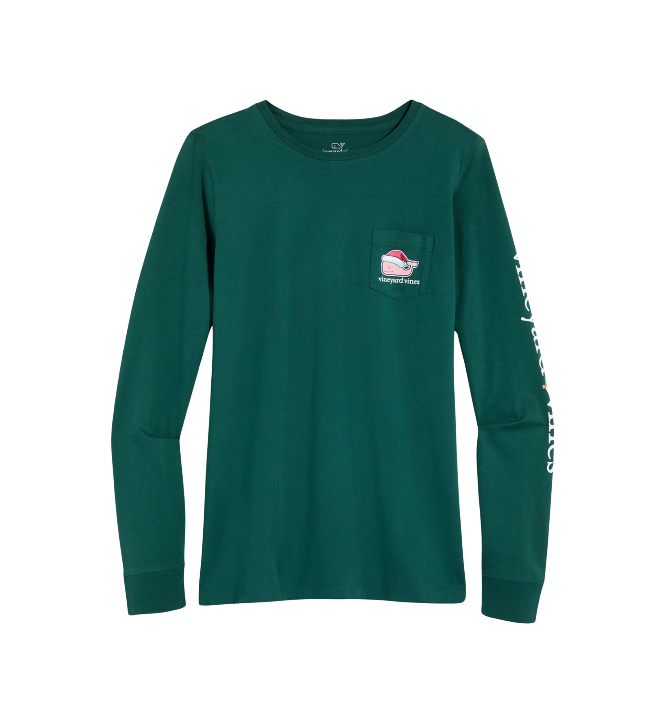 Womens Christmas Whale Pocket T-Shirt