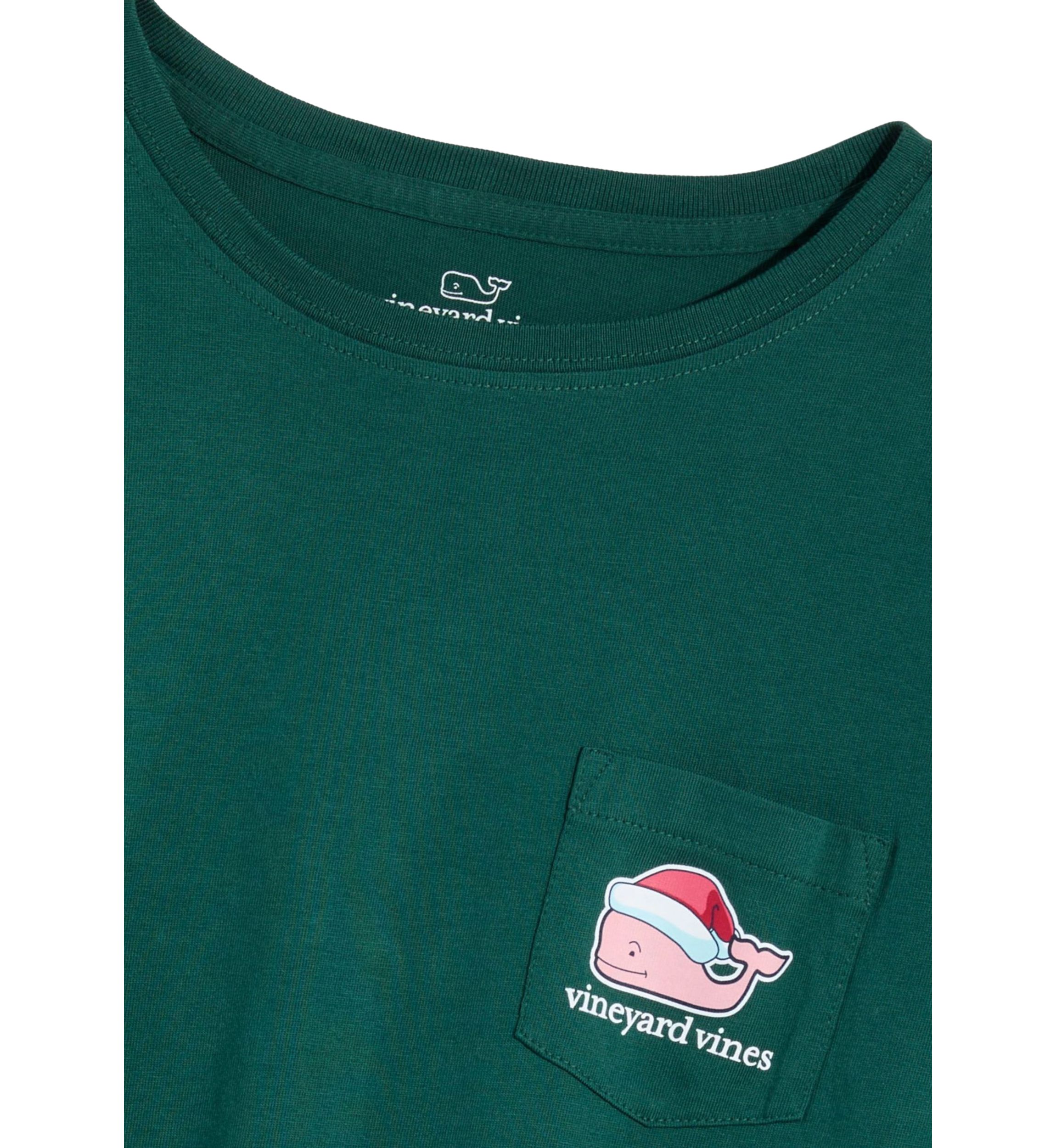 Womens Christmas Whale Pocket T-Shirt