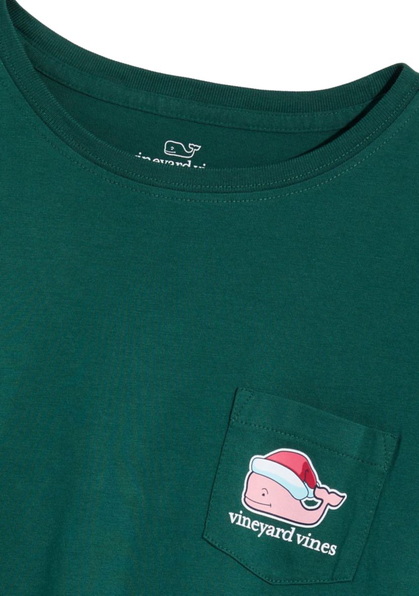 Womens Christmas Whale Pocket T-Shirt