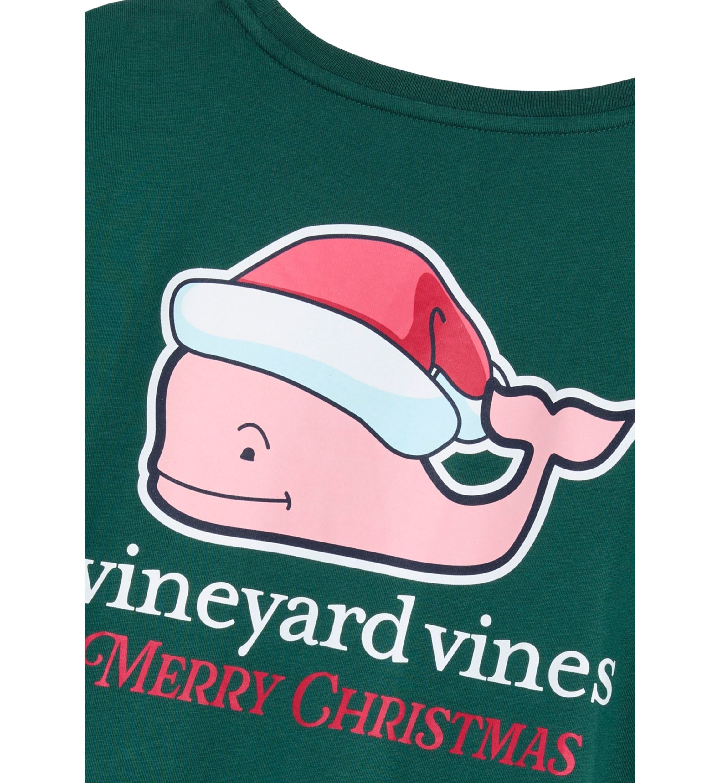 Womens Christmas Whale Pocket T-Shirt