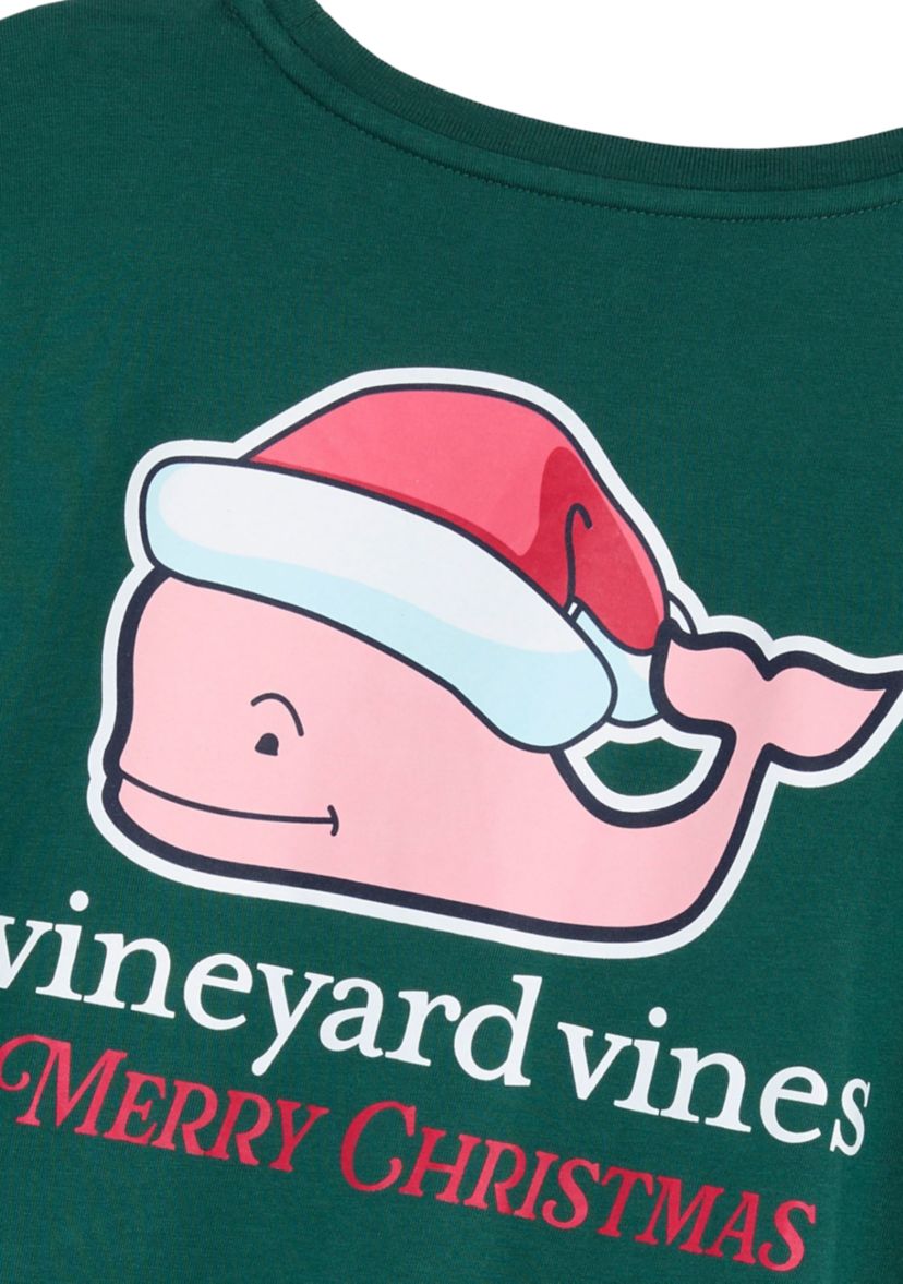 Womens Christmas Whale Pocket T-Shirt