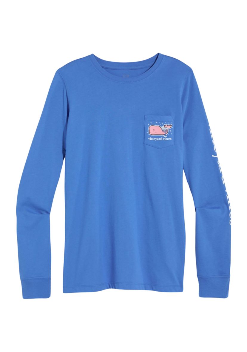 Womens Long Sleeve Hanukkah Whale Logo Graphic T-Shirt